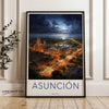 Wall Art Asunción Poster | Moonlit City | Paraguay Wall Art