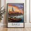 Wall Art Baku Poster | Azerbaijan Wall Art | Middle East Decor