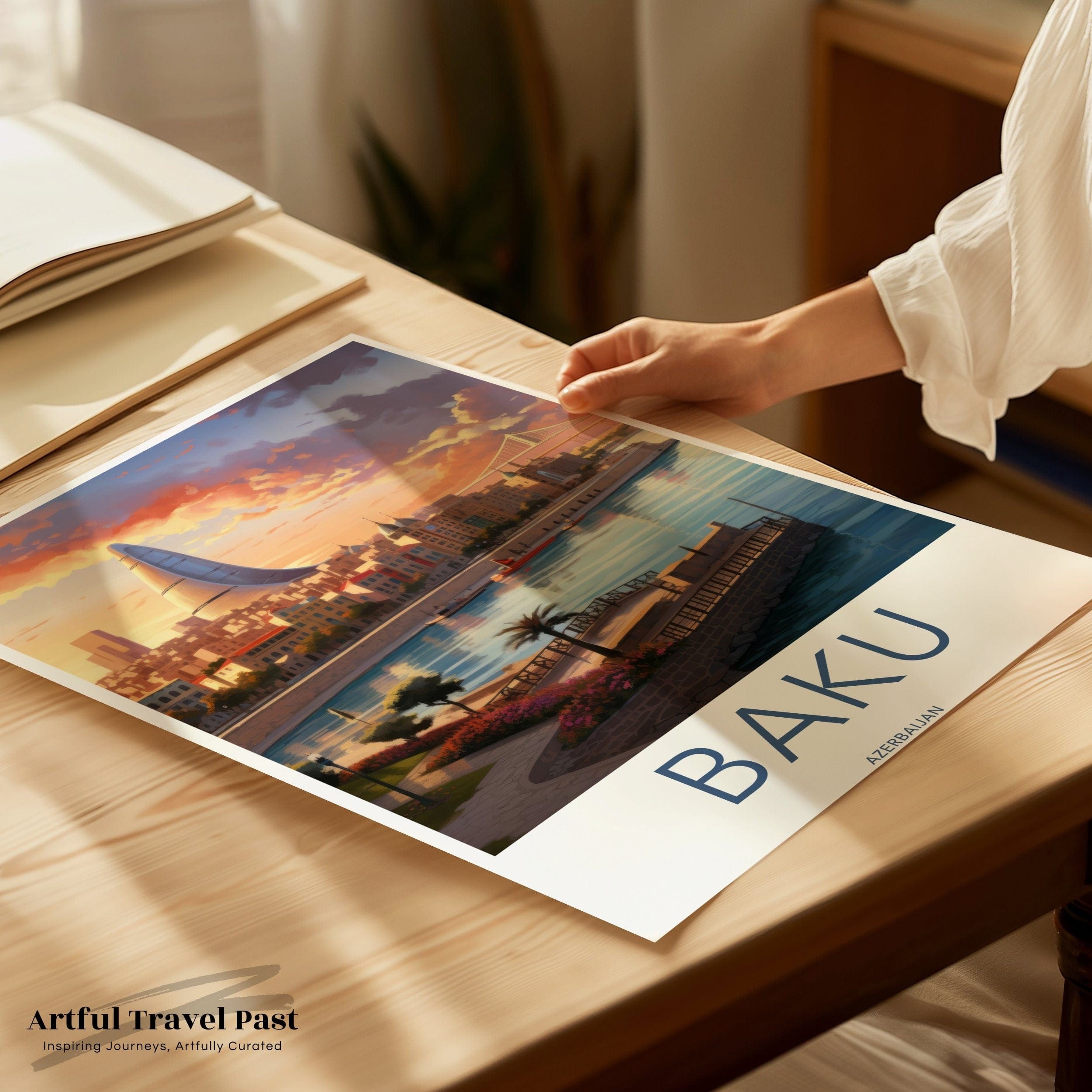 Wall Art Baku Poster | Azerbaijan Wall Art | Middle East Decor