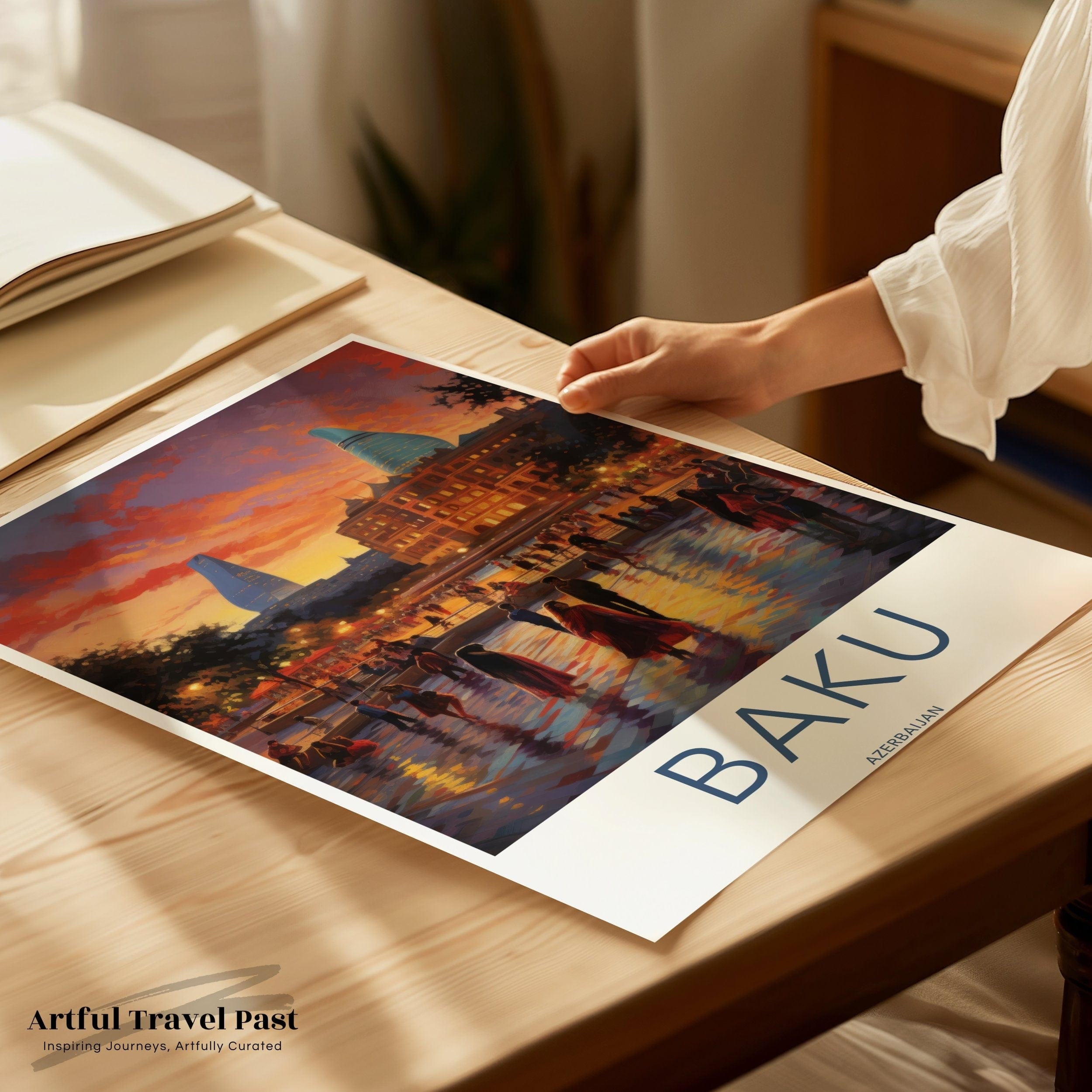 Wall Art Baku Poster | Vibrant City Streets | Azerbaijan Wall Art