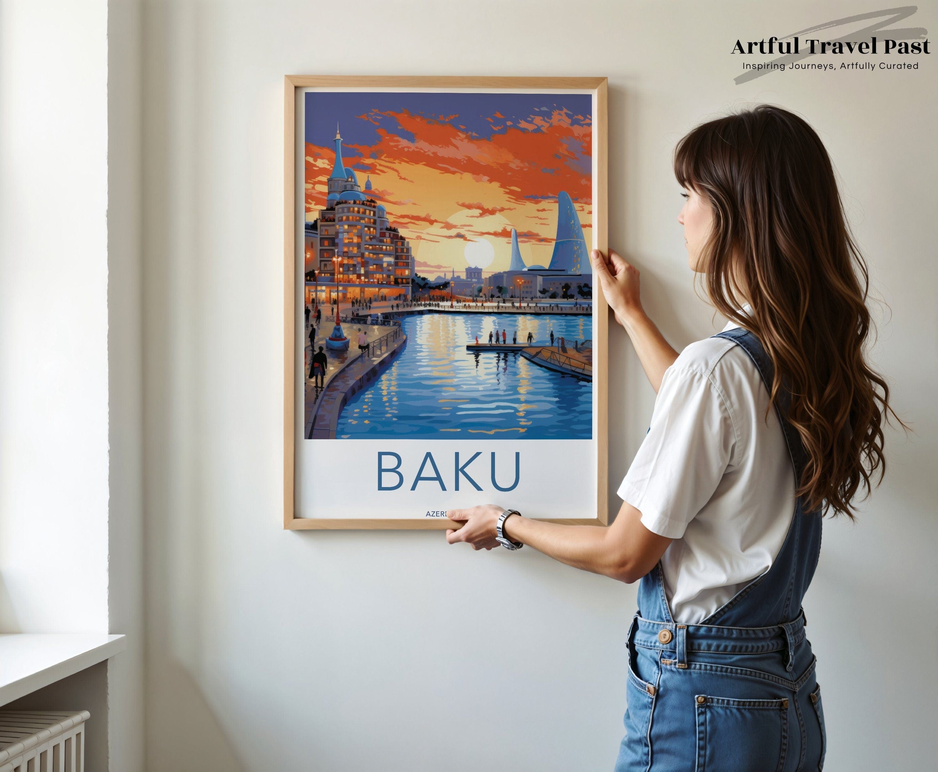 Wall Art Baku Poster | Sunset Skyline | Azerbaijan Wall Art