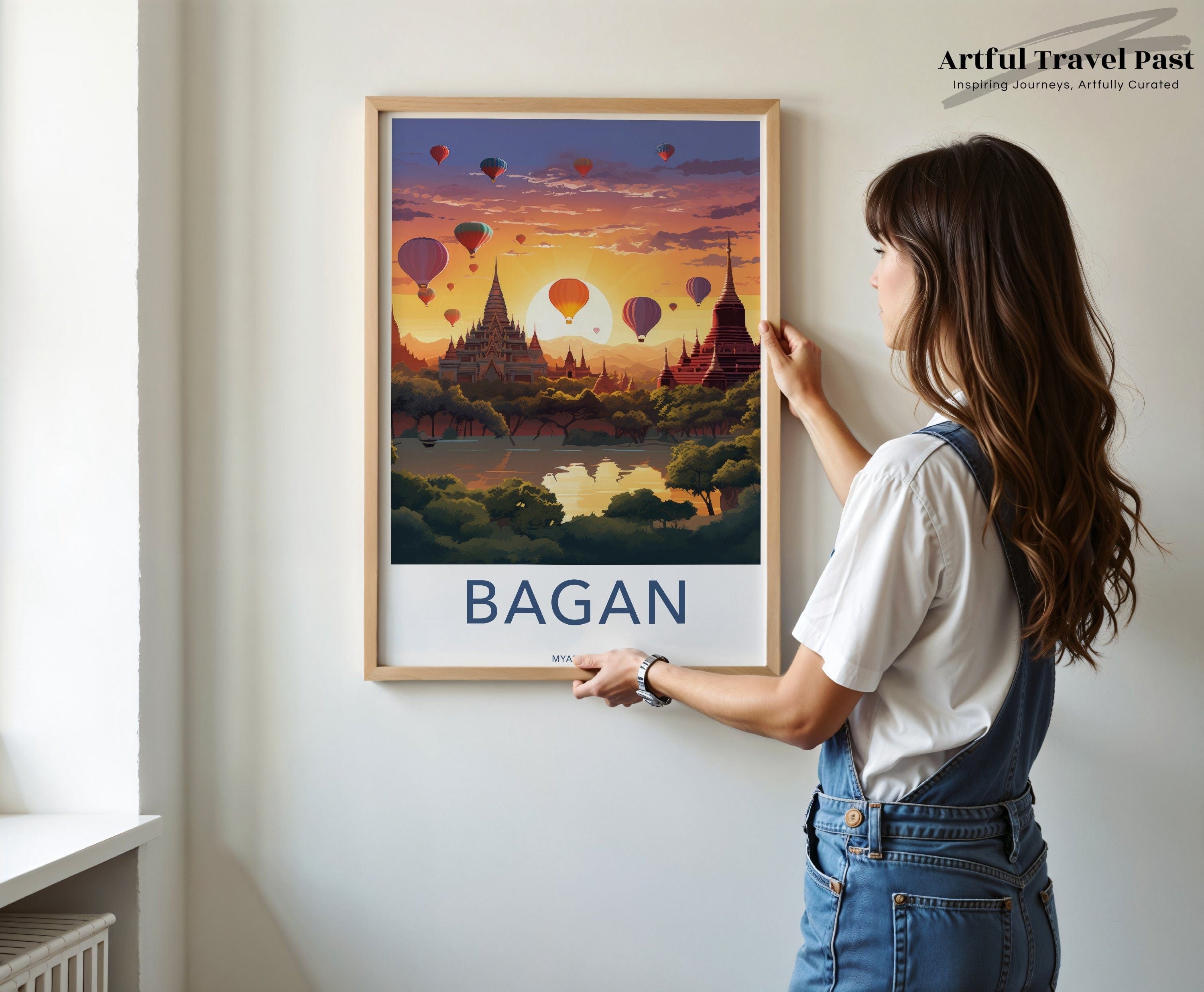 Wall Art Bagan Poster | Myanmar Wall Art | Asia Decor