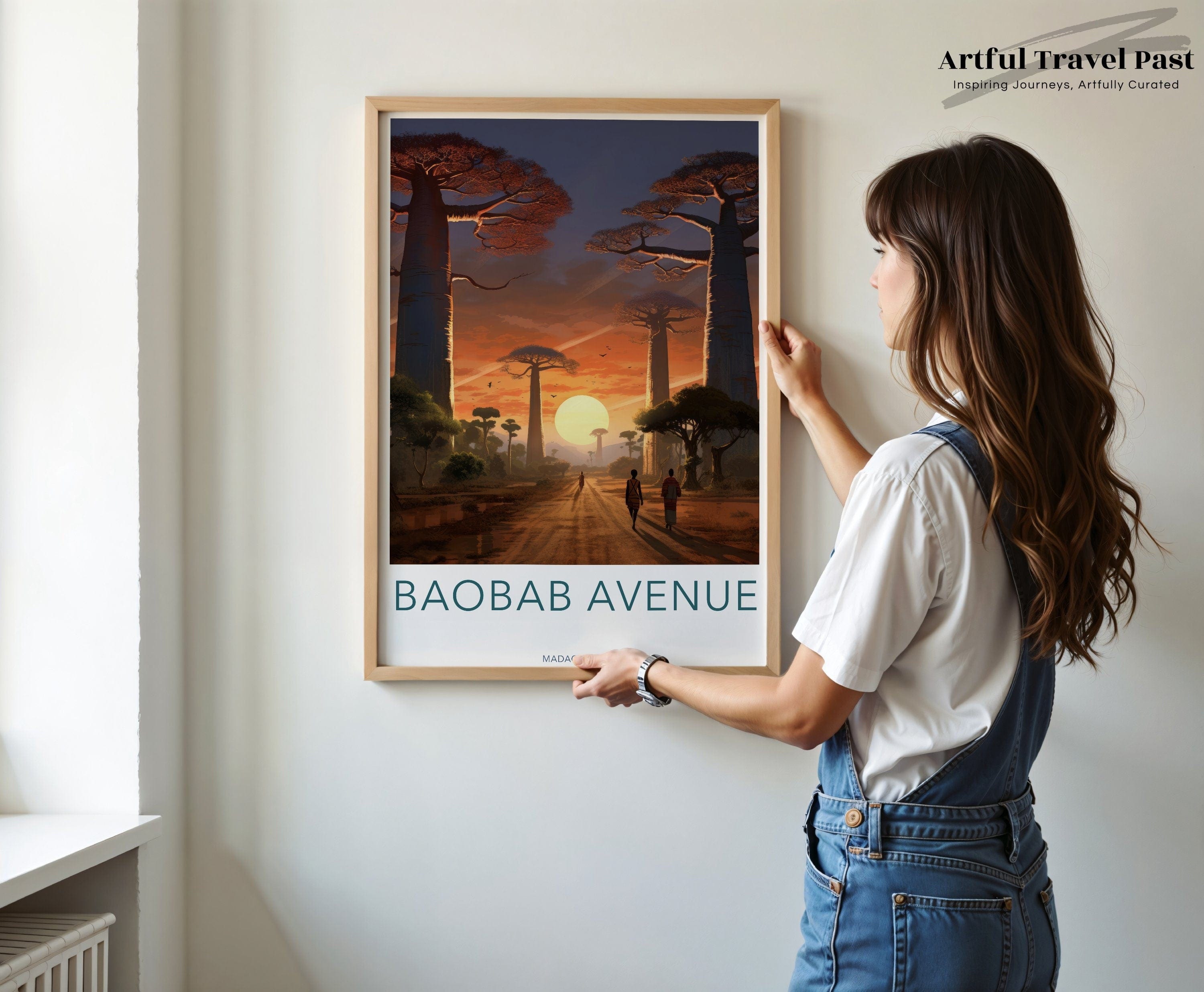 Wall Art Baobabs Poster | Sunset Landscape | Madagascar Wall Art