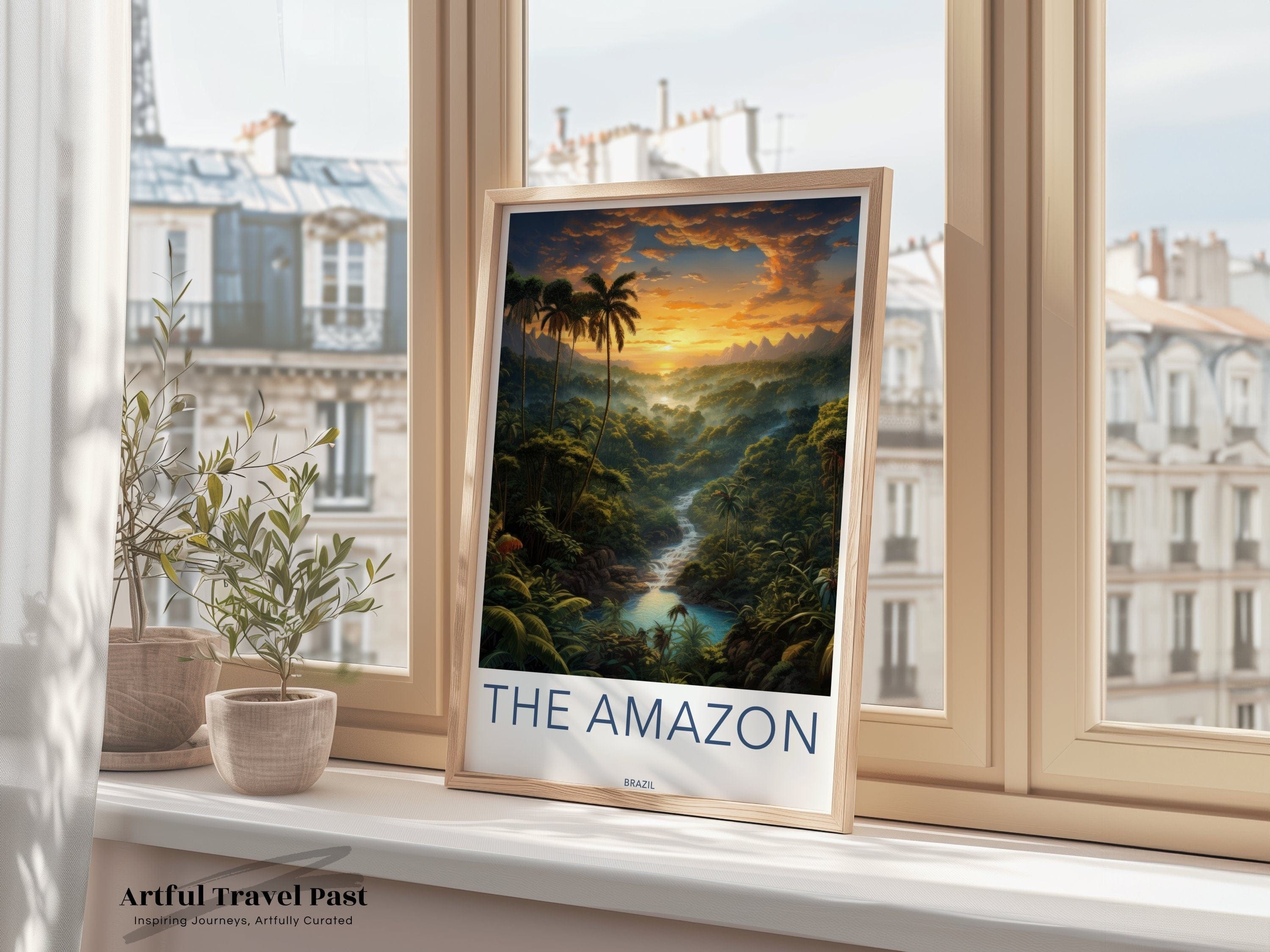 Wall Art Amazon Rainforest Poster | Jungle Sunset | Brazil Wall Art