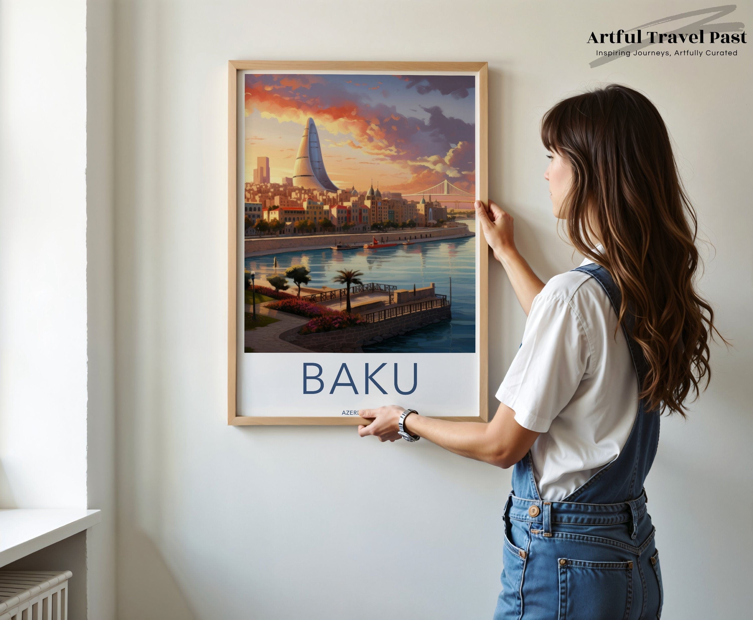 Wall Art Baku Poster | Azerbaijan Wall Art | Middle East Decor