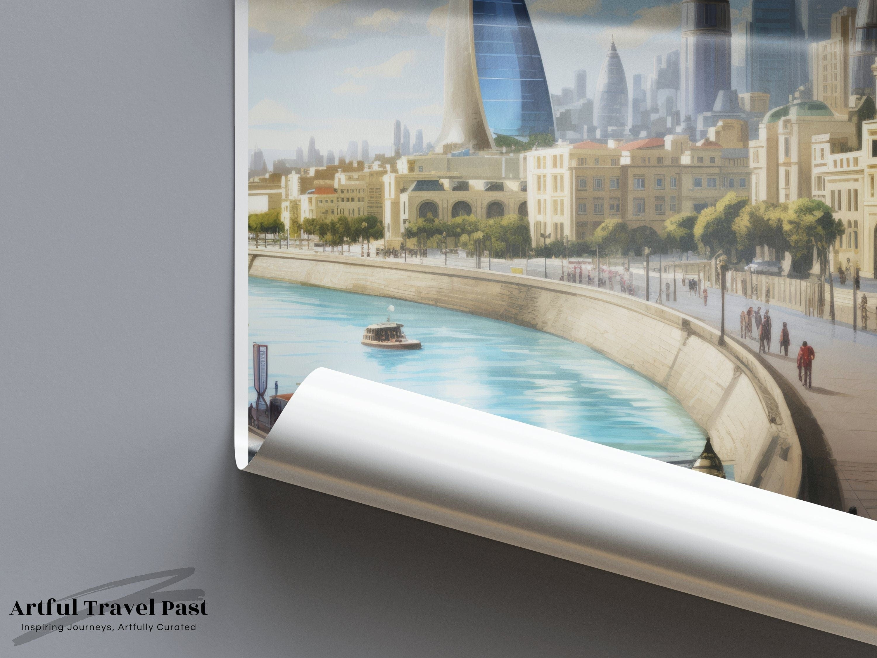 Wall Art Baku Poster | City Skyline | Azerbaijan Wall Art