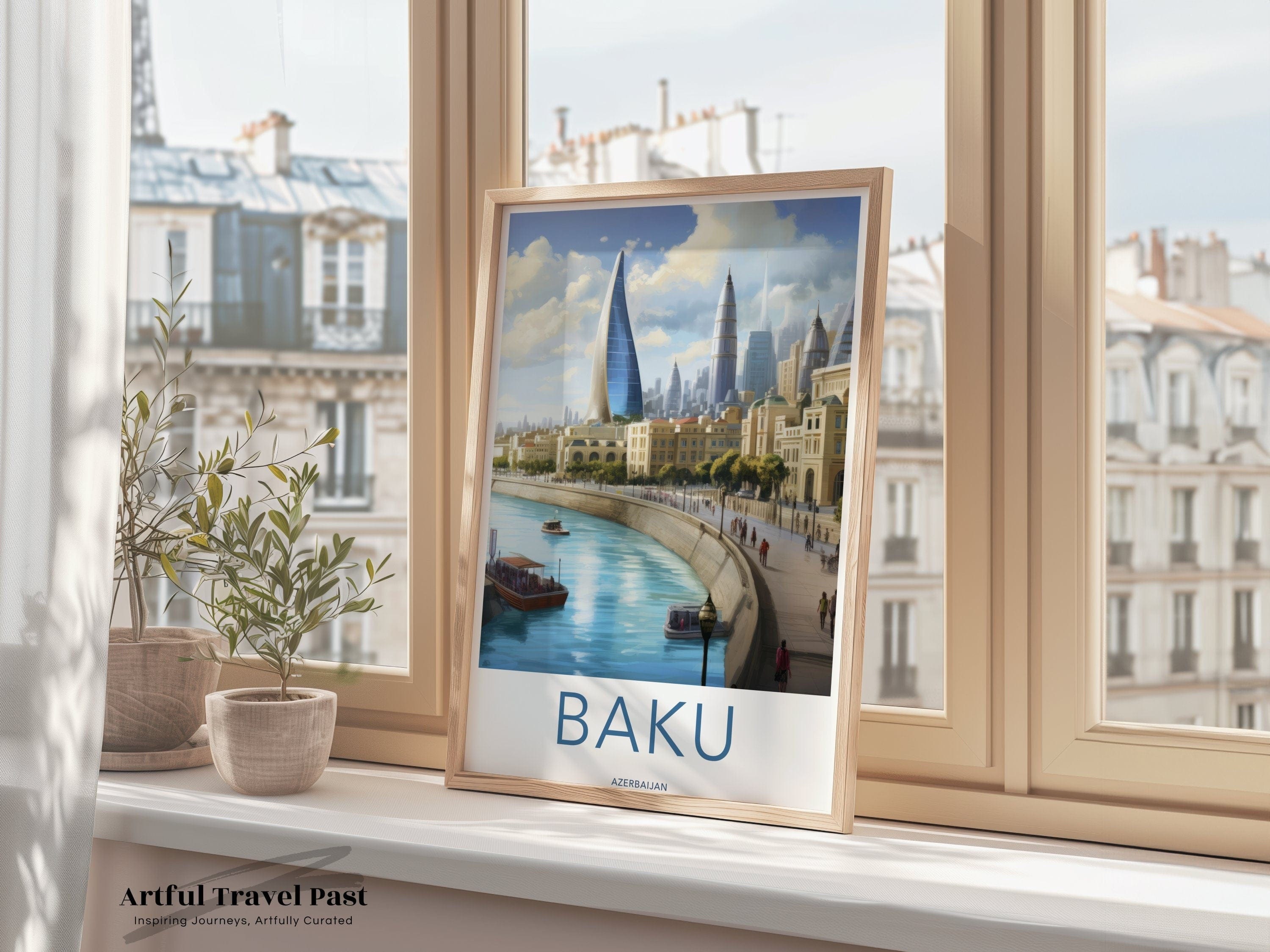 Wall Art Baku Poster | City Skyline | Azerbaijan Wall Art