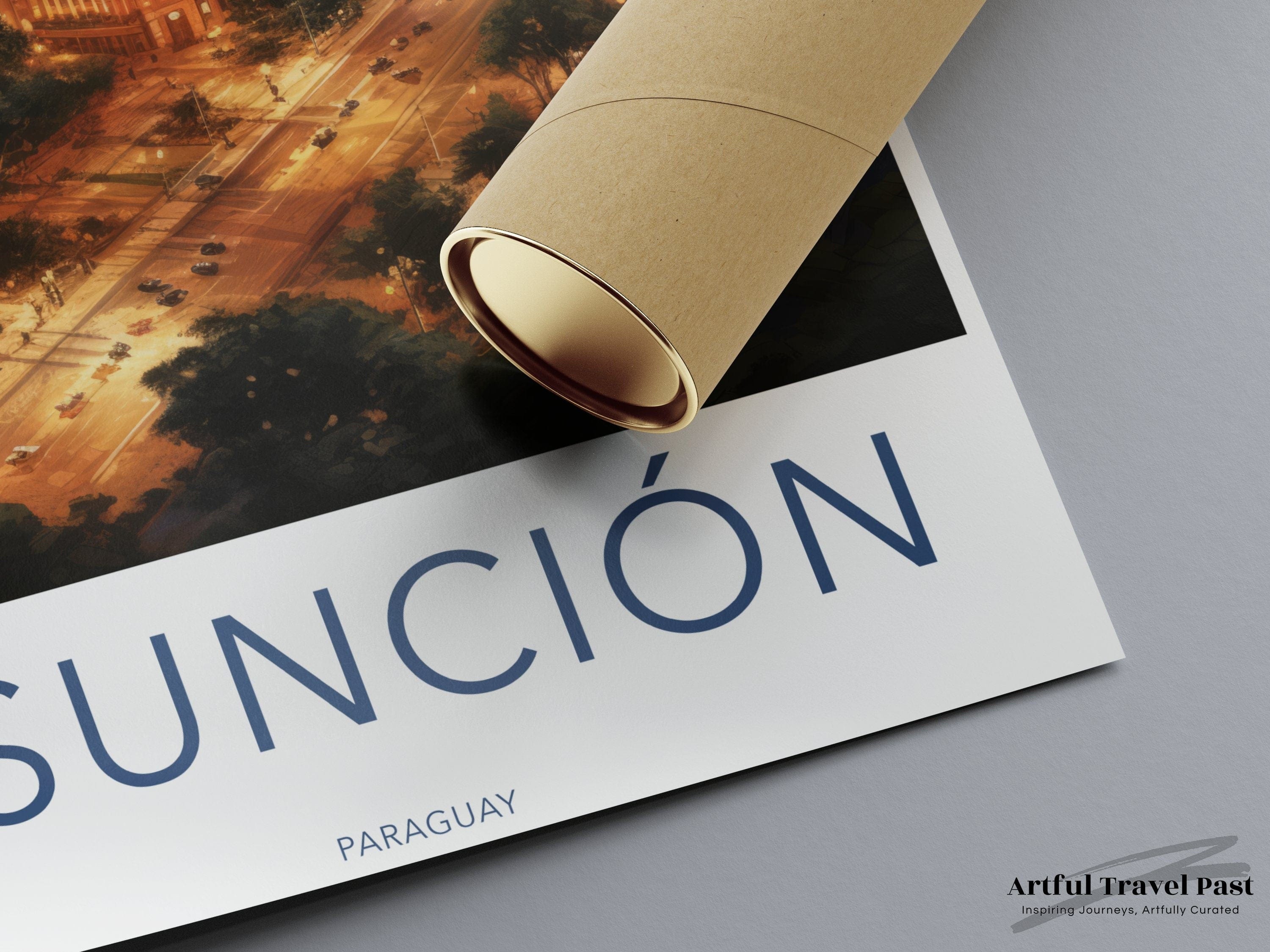 Wall Art Asunción Poster | Moonlit City | Paraguay Wall Art