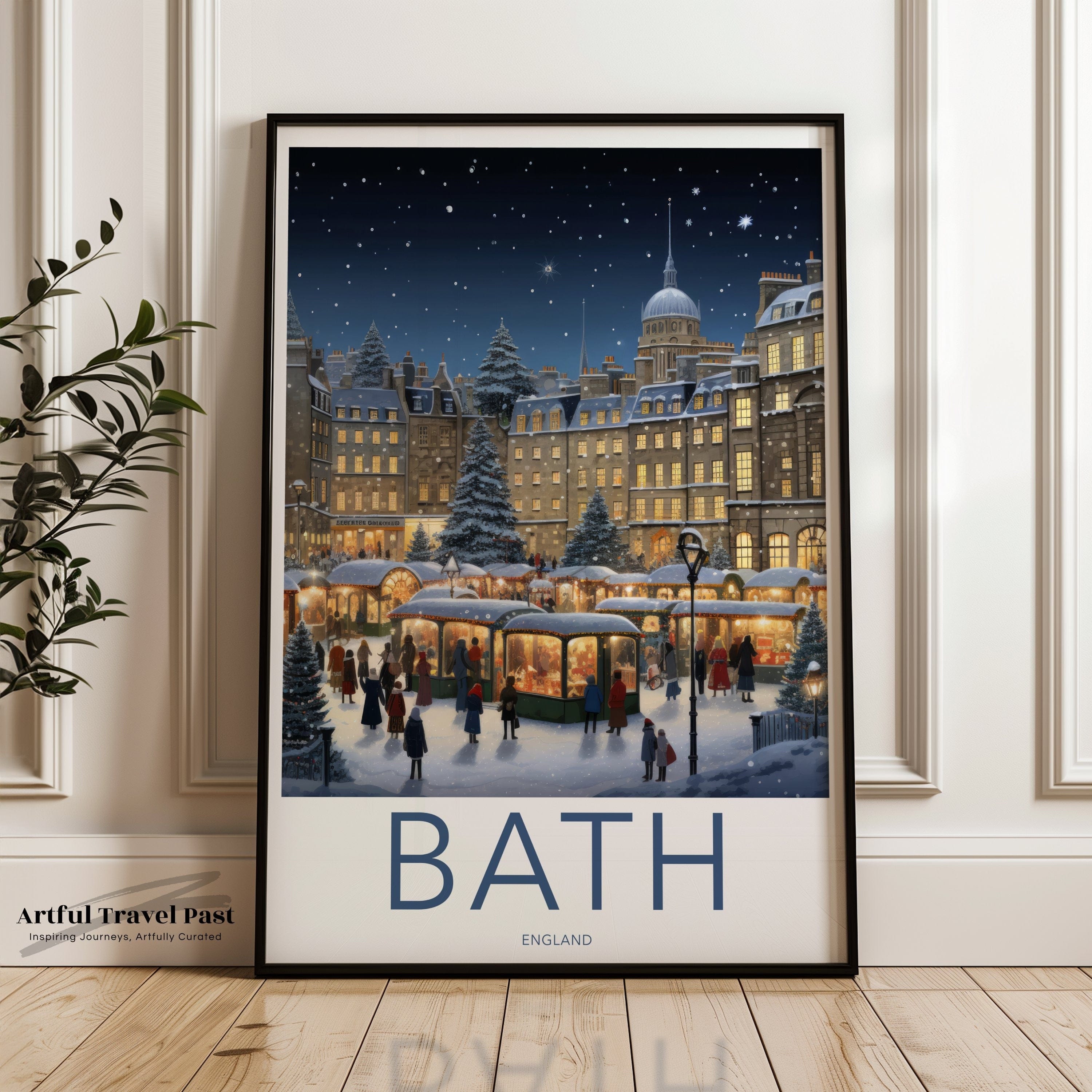 Wall Art Bath Poster | Festive Christmas | England Wall Art