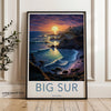 Wall Art Big Sur Poster | Californian Sunset Wall Art | USA Decor