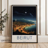 Wall Art Beirut Poster | Starry Night Skyline | Lebanon Wall Art