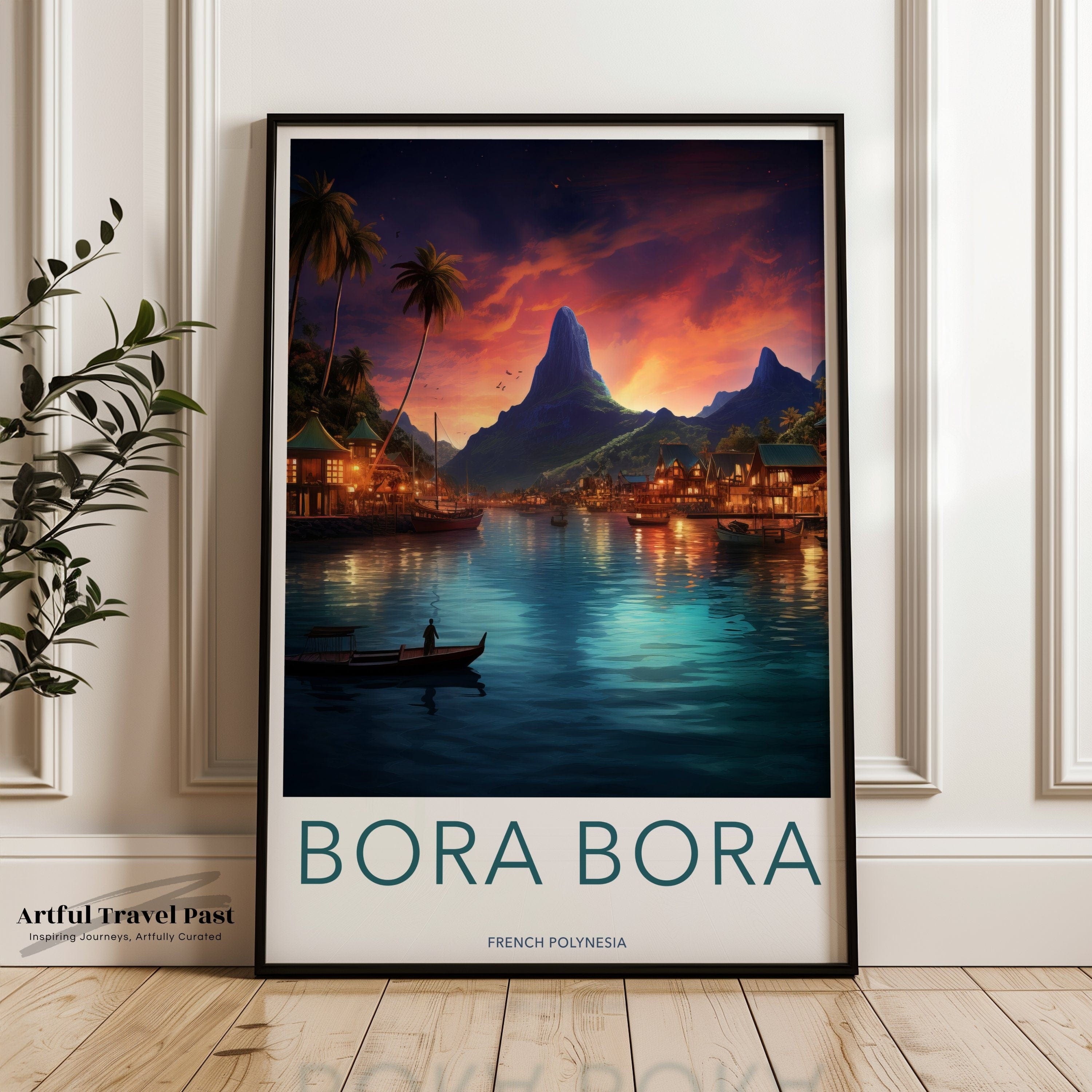 Wall Art Bora Bora Poster | Tropical Twilight | French Polynesia Art