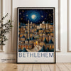 Wall Art Bethlehem Poster | Hanukkah Starry Night | Israel Wall Art