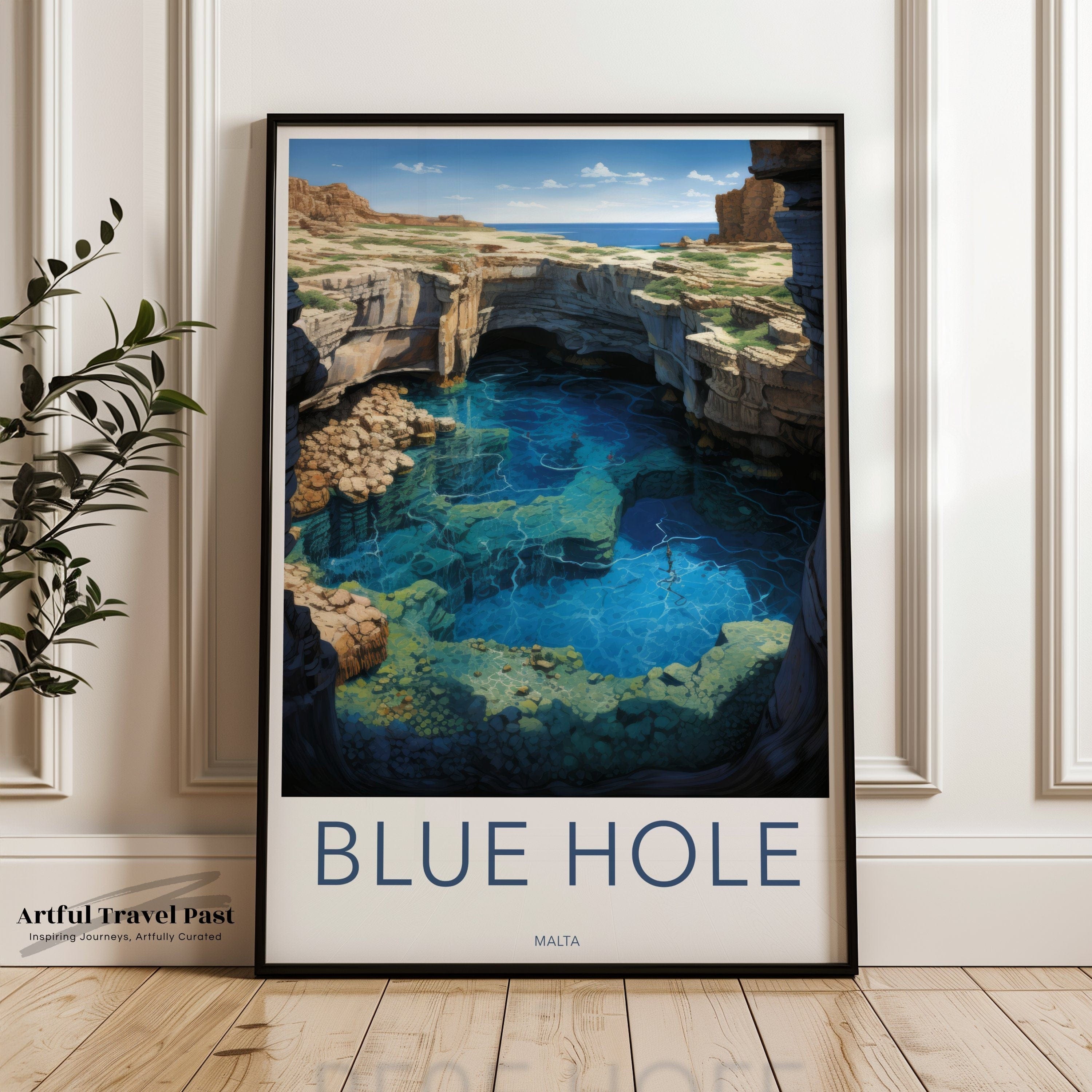 Wall Art Blue Hole Poster | Dwejra Cave | Malta Wall Art