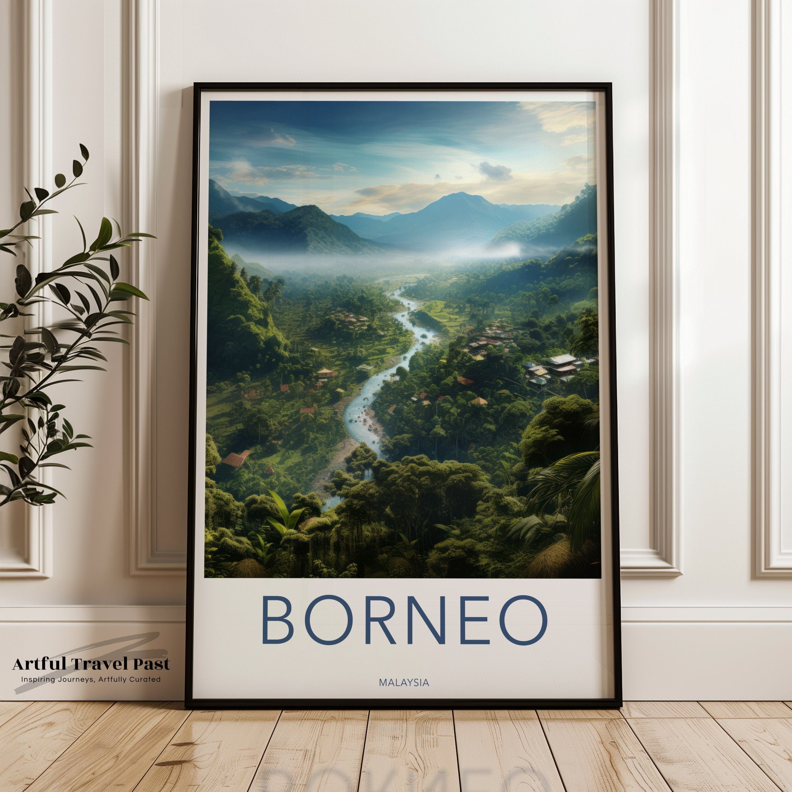 Wall Art Borneo Poster | Tropcial Rainforest Valley | Malaysia Wall Art