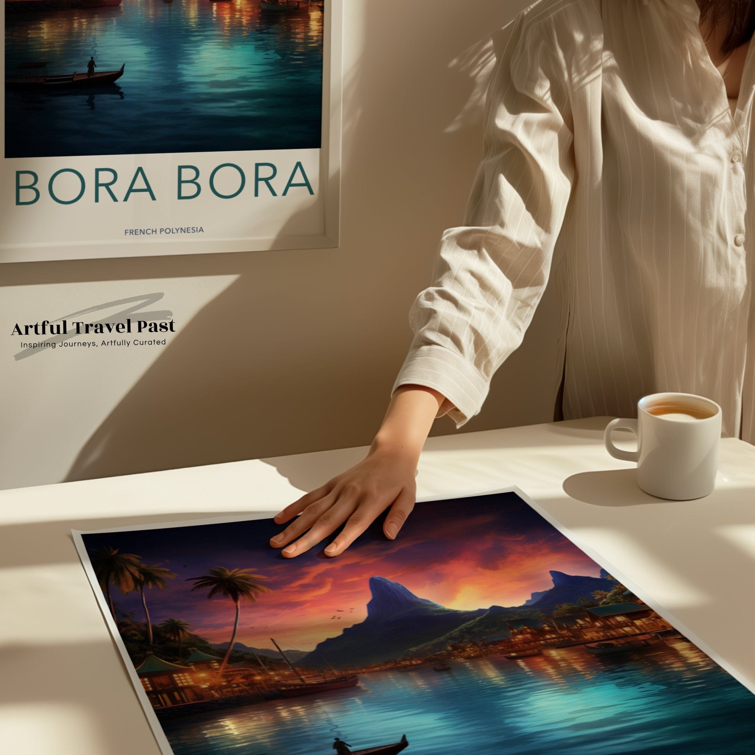 Wall Art Bora Bora Poster | Tropical Twilight | French Polynesia Art