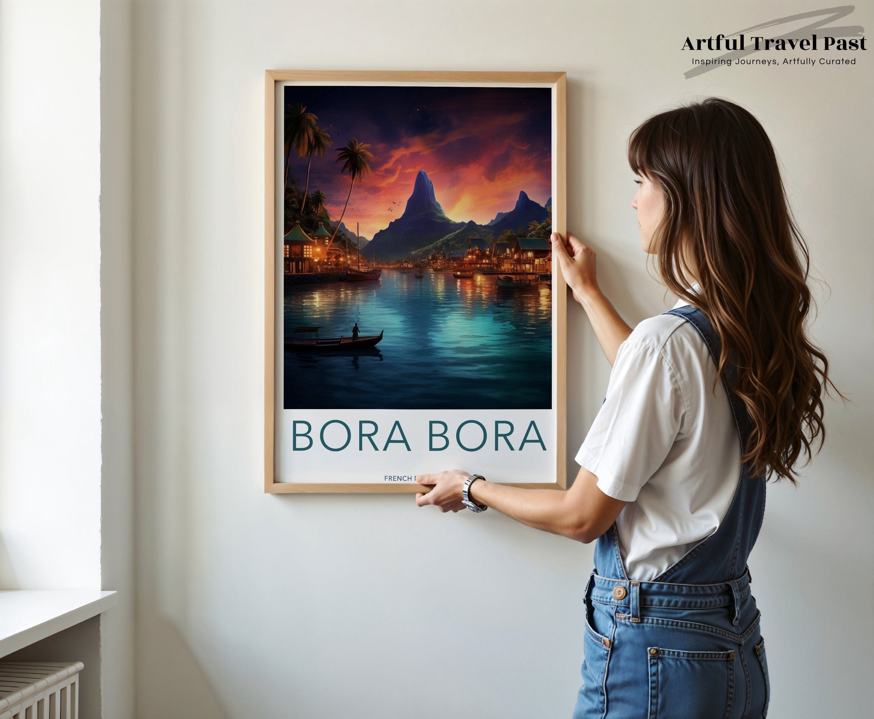 Wall Art Bora Bora Poster | Tropical Twilight | French Polynesia Art