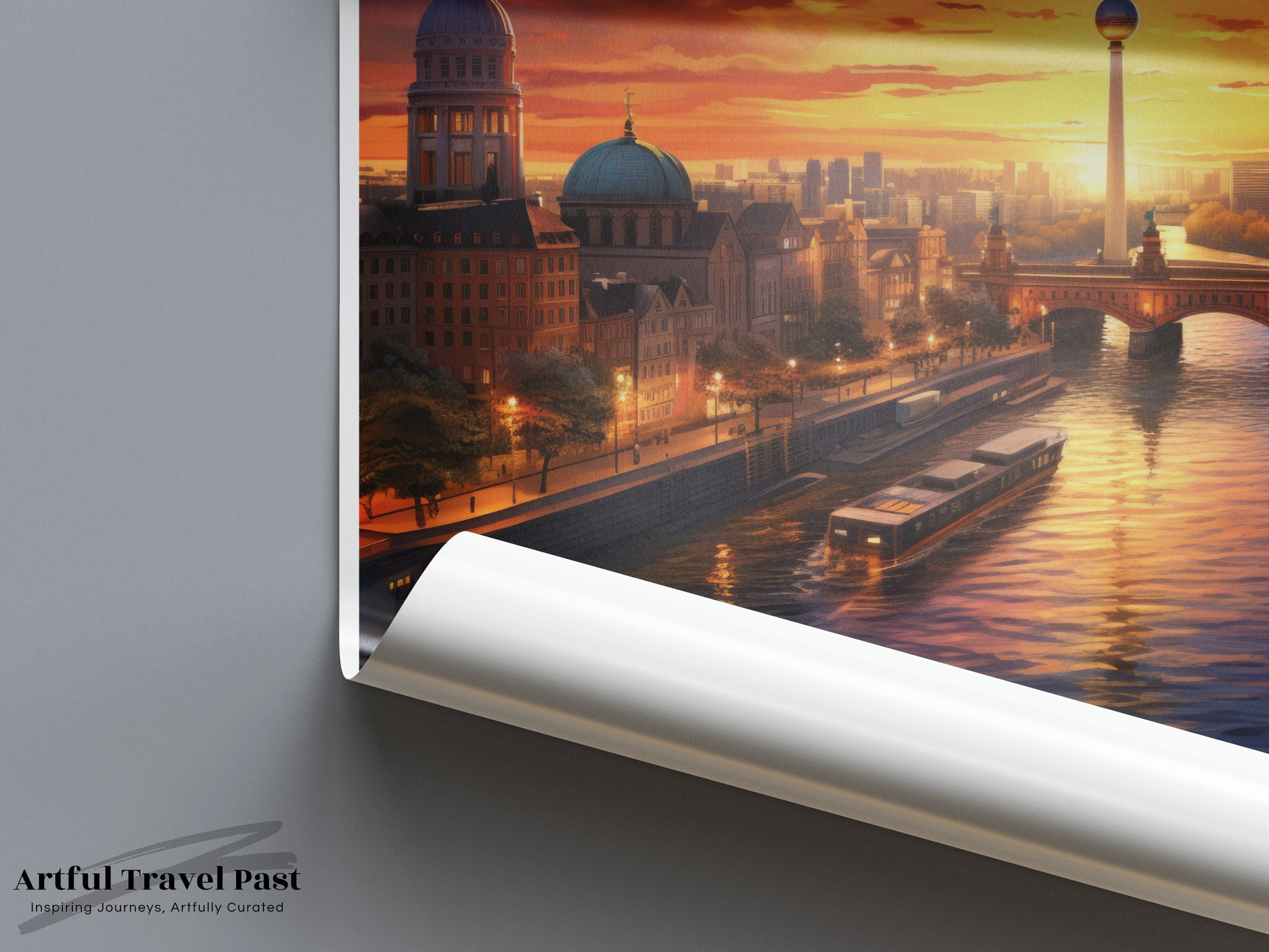 Wall Art Berlin Sunset Poster | Germany Wall Art | Europe Decor