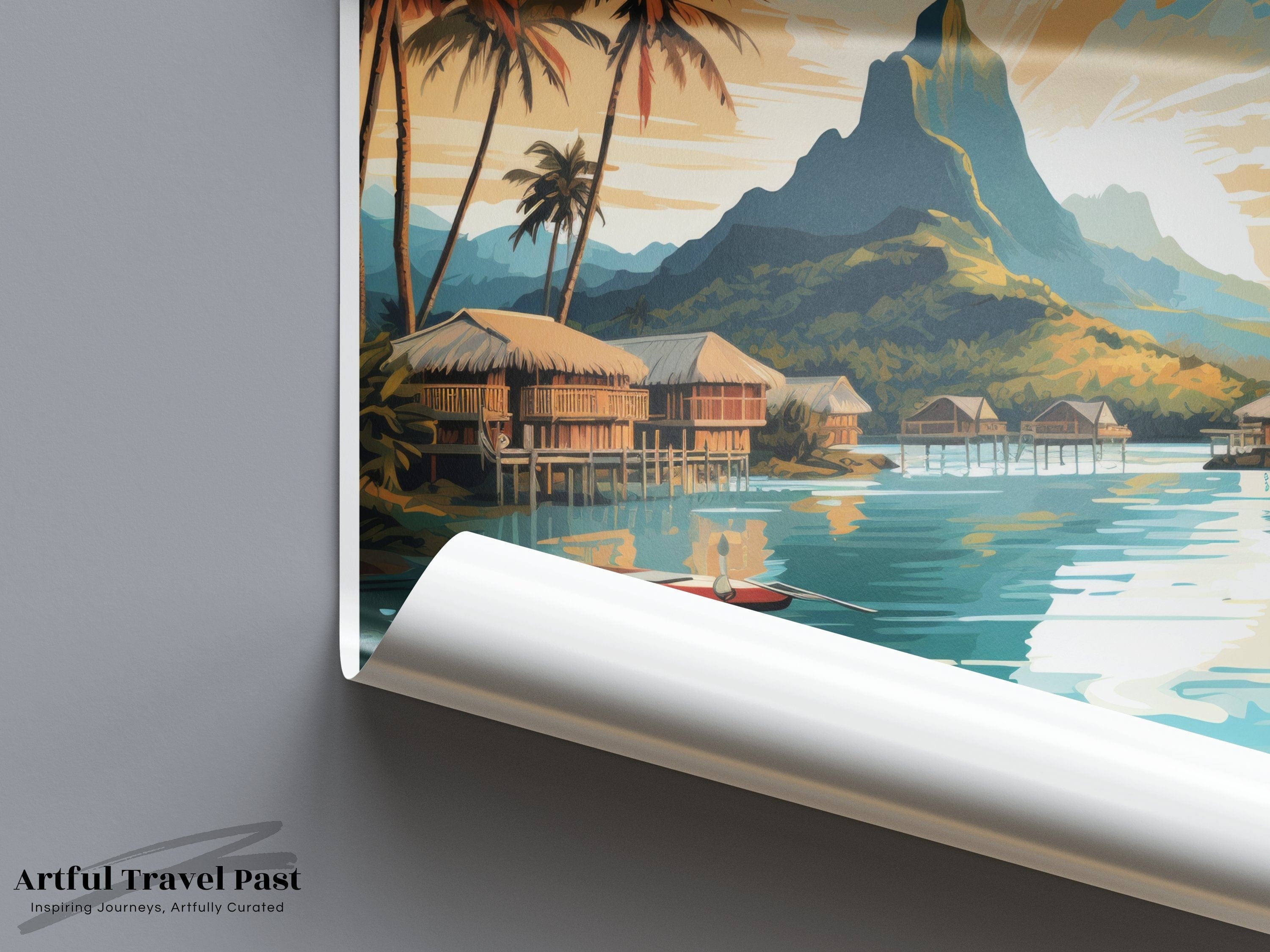 Wall Art Bora Bora Poster | French Polynesia Wall Art | South Pacific Decor