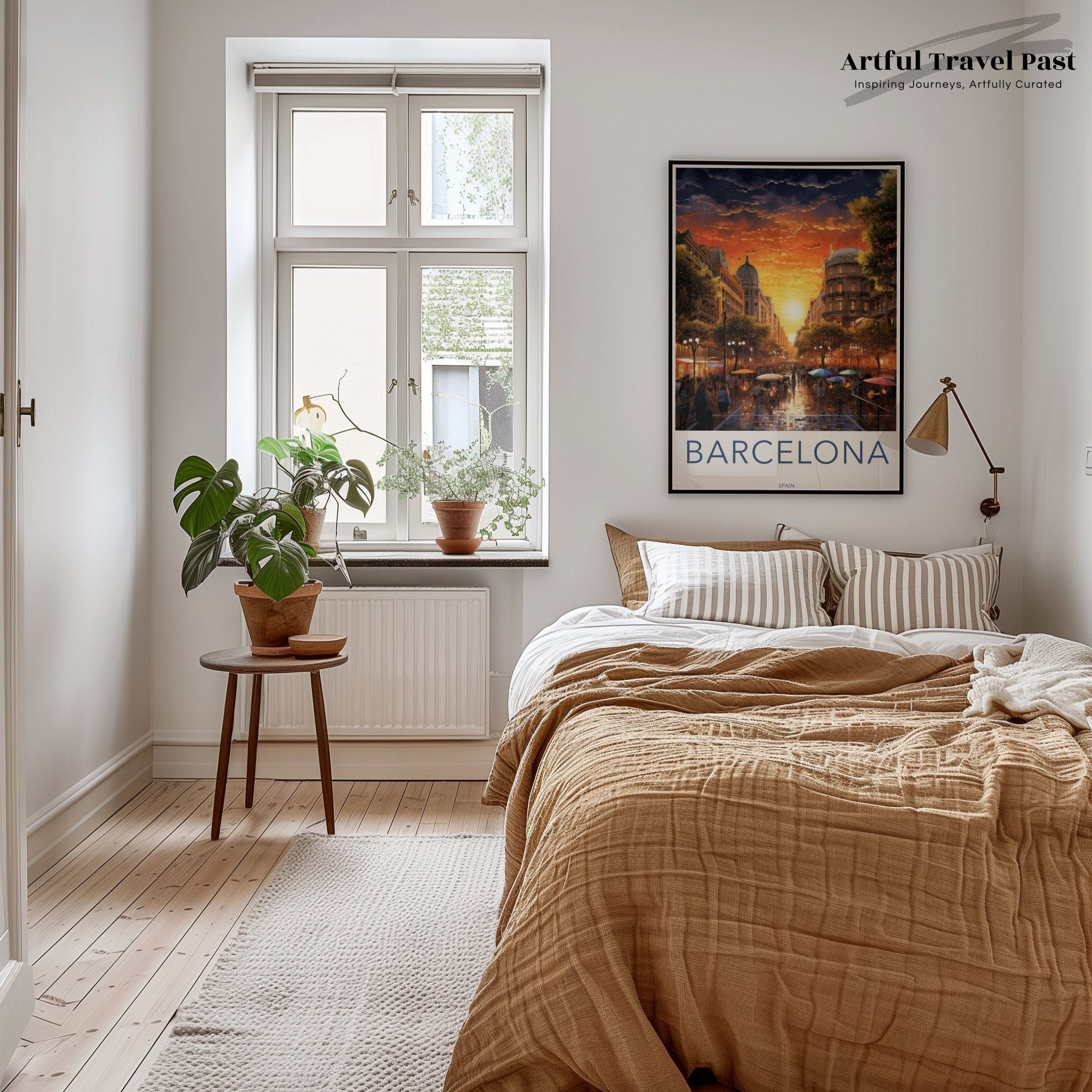 Wall Art Barcelona Sunset Poster | Spain Wall Art | Europe Decor