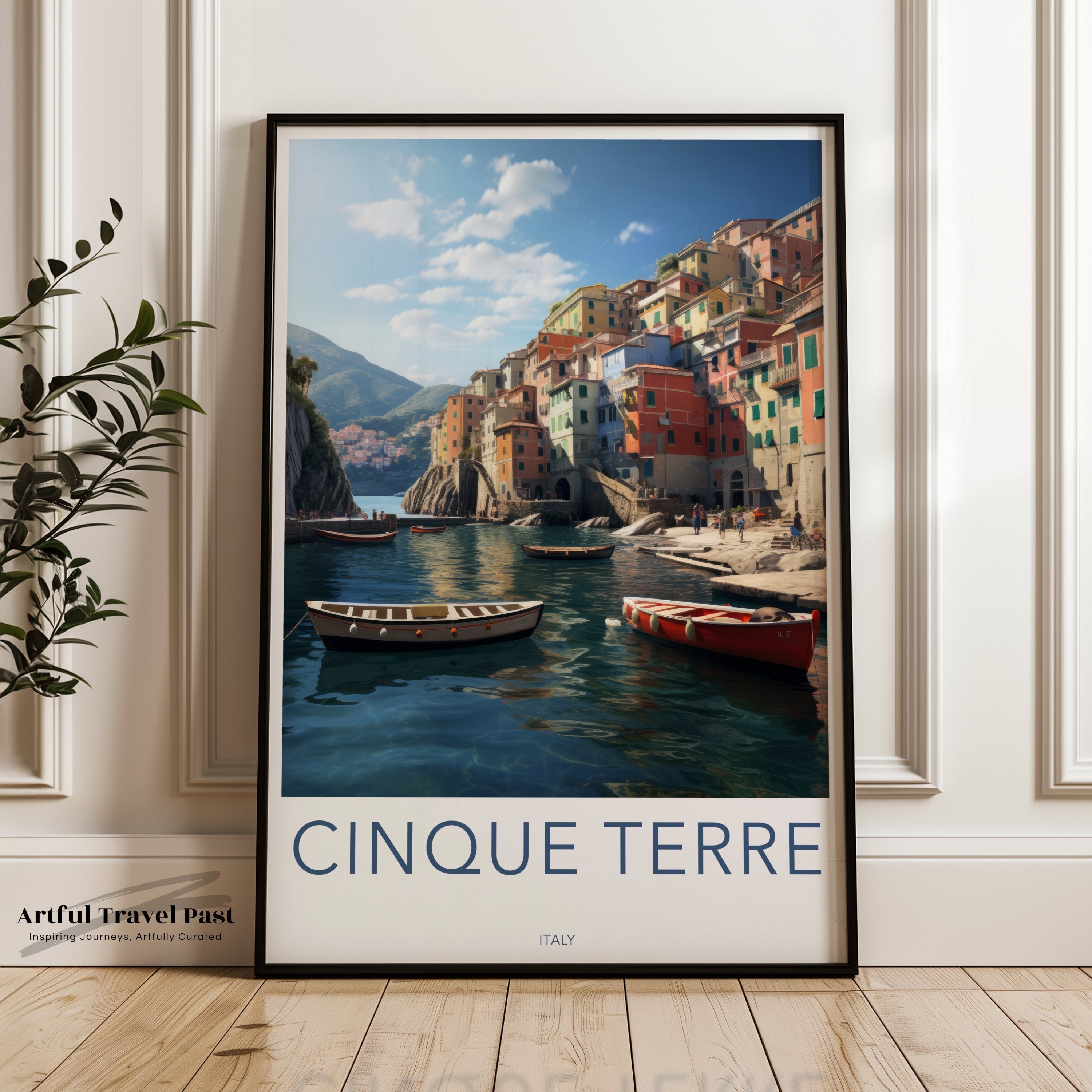 Cinque Terre Italy Wall Art Print, Coastal Italian Village Artwork, Scenic Ocean View Poster, Beautiful Travel Destination Decor