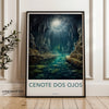 Cenote Dos Ojos Wall Art, Mystical Mexican Caves Print, Nature Inspired Wall Decor, Underwater Cave Poster, Dreamy Cave Painting