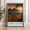 Wall Art Cape Town Poster | Mountain Sunset | South Africa Wall Art