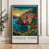 Cinque Terre Wall Art, Italian Coastal Village Print, Vibrant Sunset Landscape, Mediterranean Seaside Artwork, Travel Decor