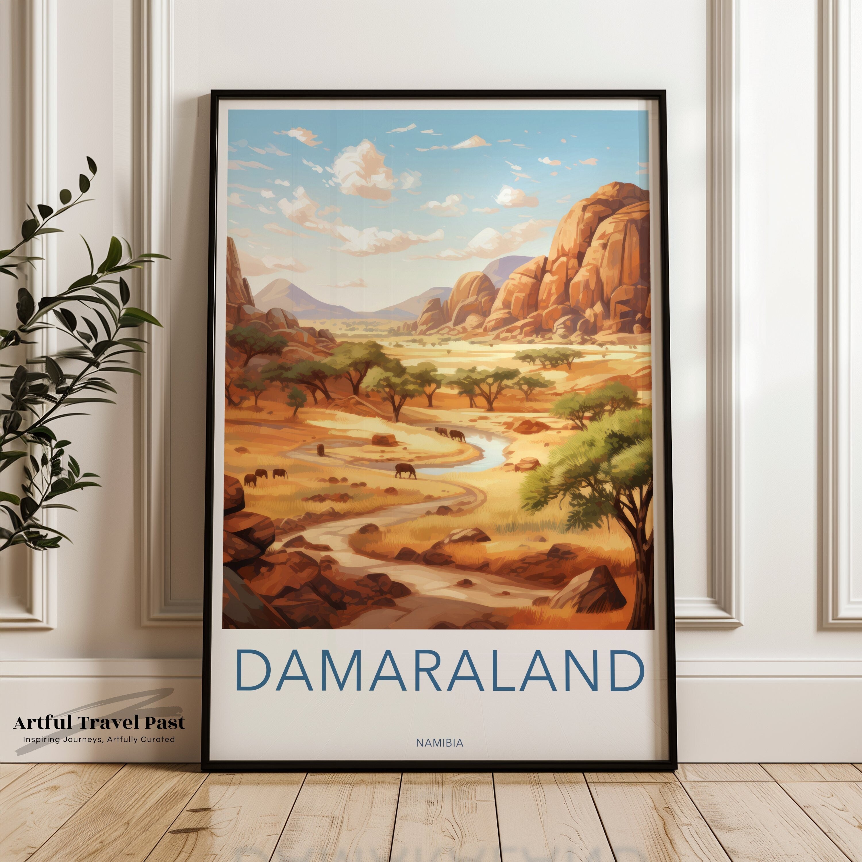 damaraland namibia wall art, damaraland landscape poster, namibia travel print, african scenery decor, nature wall art