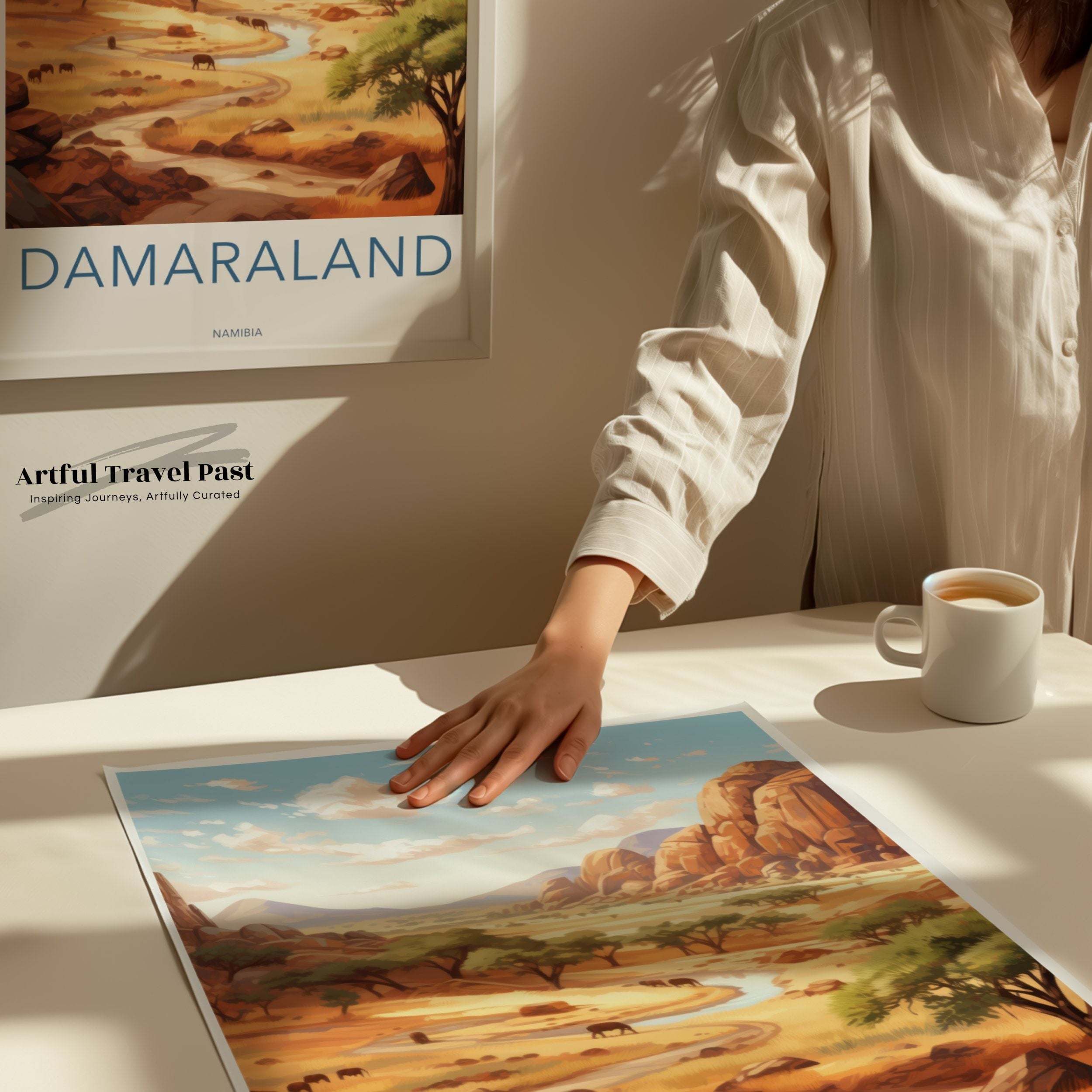 damaraland namibia wall art, damaraland landscape poster, namibia travel print, african scenery decor, nature wall art