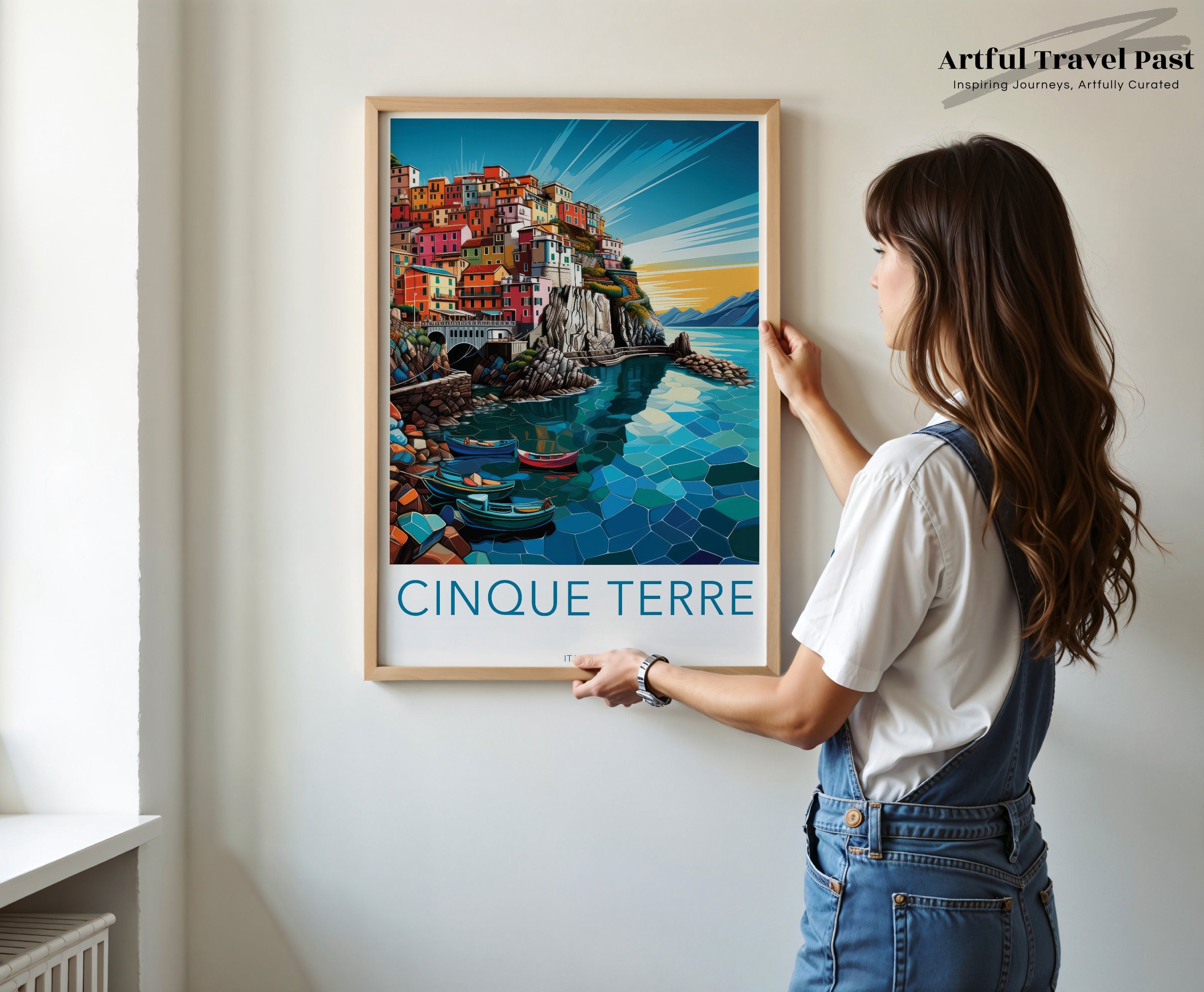 Cinque Terre Wall Art, Coastal Village Print, Italian Riviera Decor, Vibrant Seaside Poster, Scenic Italy Landscape Artwork