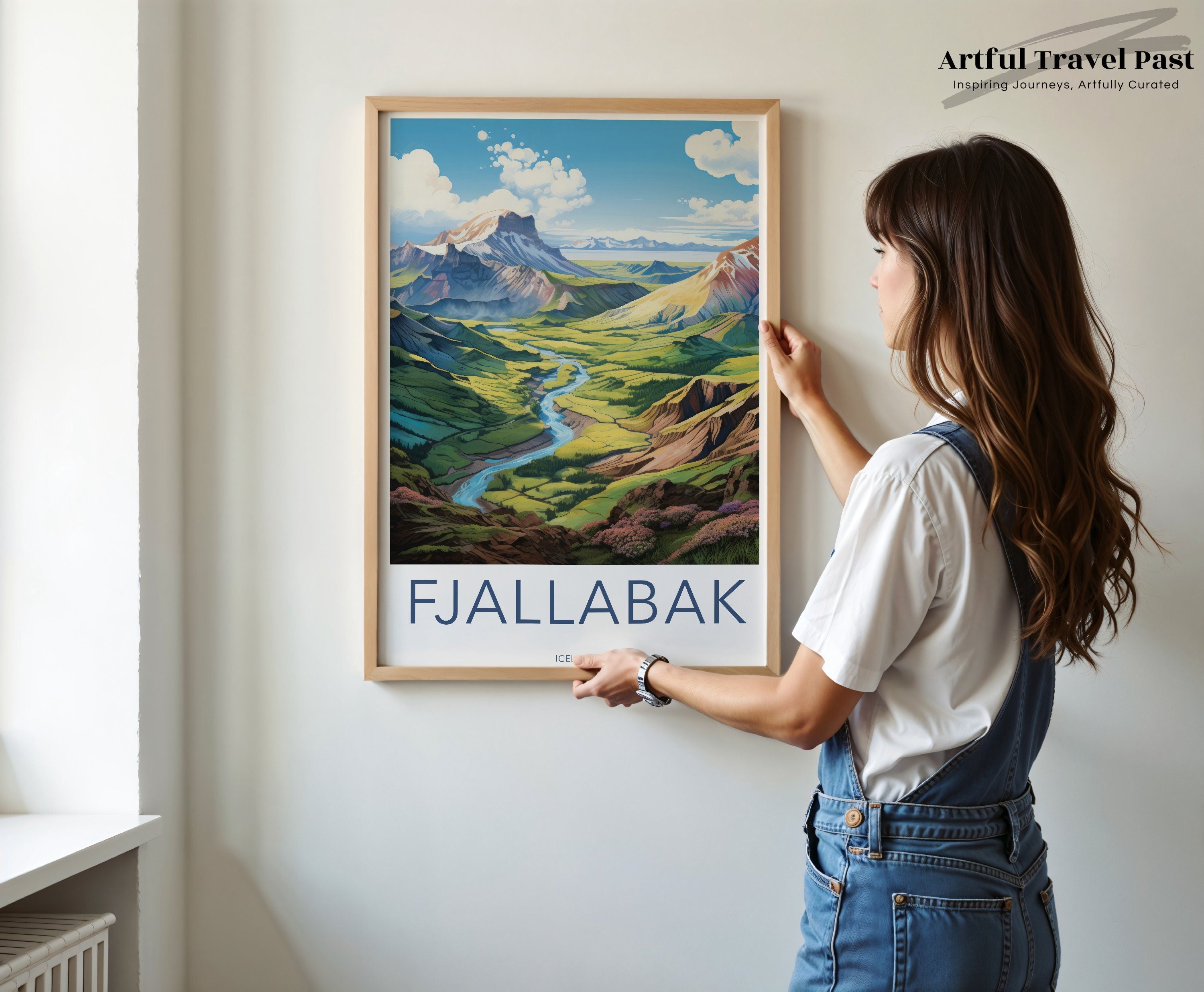 Majestic Icelandic Mountain Landscape Wall Art Print, Fjallabak Scenic View Poster, Nature Artwork for Home Decor, Vibrant Wall Art