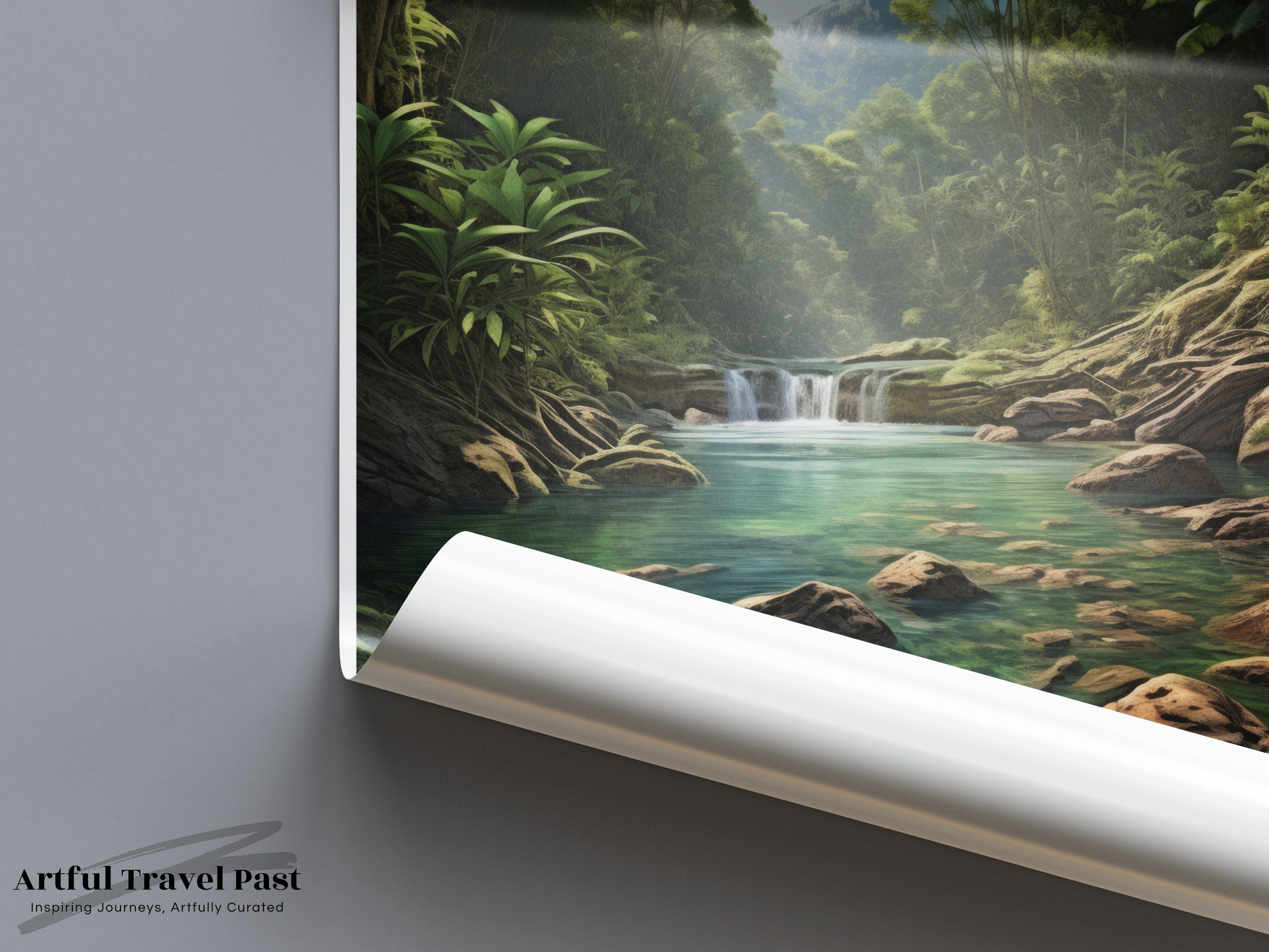 Daintree rainforest wall art print, Australia nature poster, landscape photography decor, waterfall scenery wall art