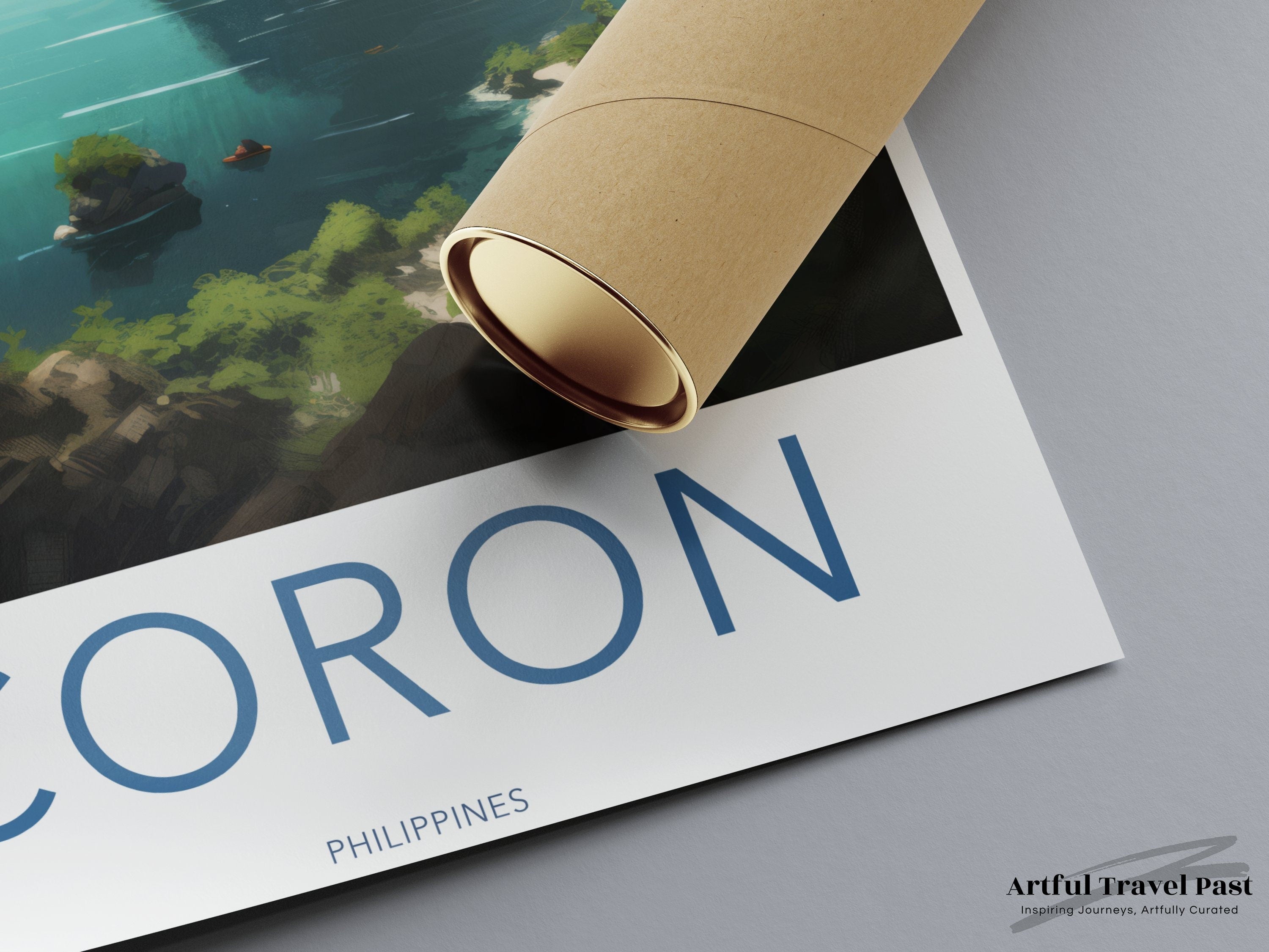 Coron Philippines Tropical Paradise Landscape Poster, Scenic Island Wall Art, Travel Destination Print, Coastal Decor