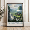 Jiulong Waterfalls Wall Art, Landscape Art Print, Nature Scene Poster, Chinese Waterfalls Art, Scenic Nature Decor