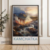 Kamchatka wall art, Russia travel poster, volcanic landscape print, nature scenery decor, mountain sunset artwork, unique gift