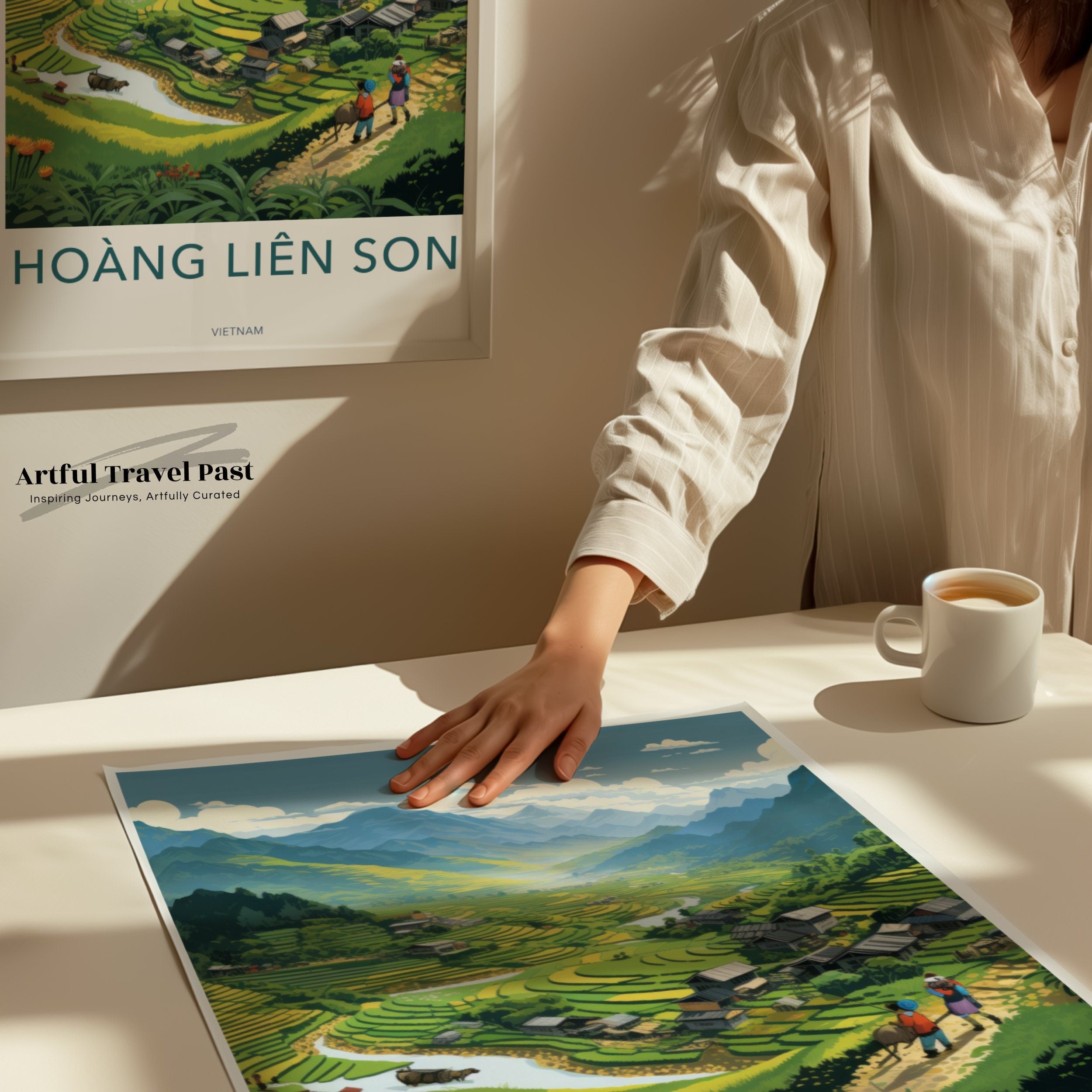 Hoang Lien Son Vietnam Landscape Wall Art, Scenic Mountain Valley Poster, Beautiful Vietnamese Countryside Print