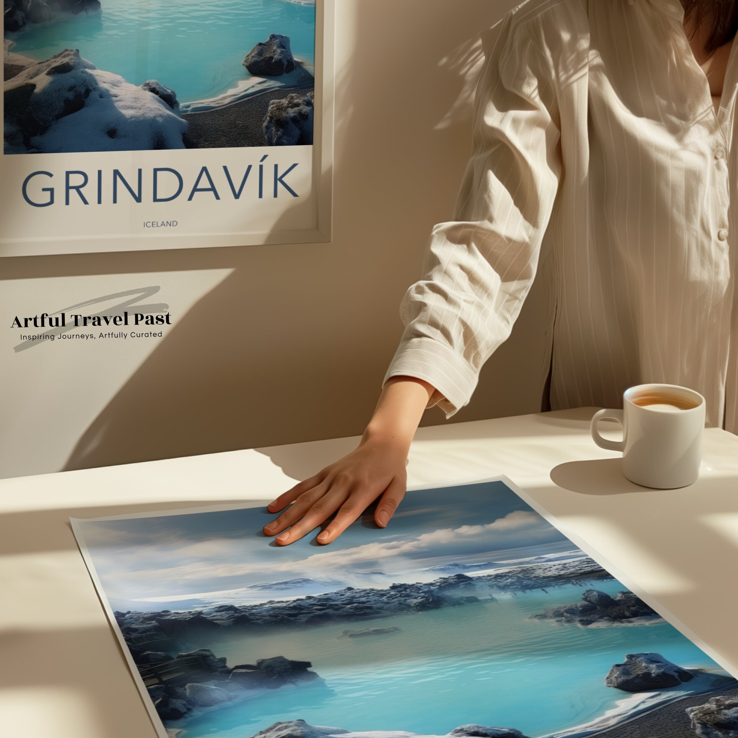 Grindavik Iceland Wall Art, Blue Lagoon Print, Scenic Iceland Poster, Nordic Landscape Artwork, Travel Photography Decor