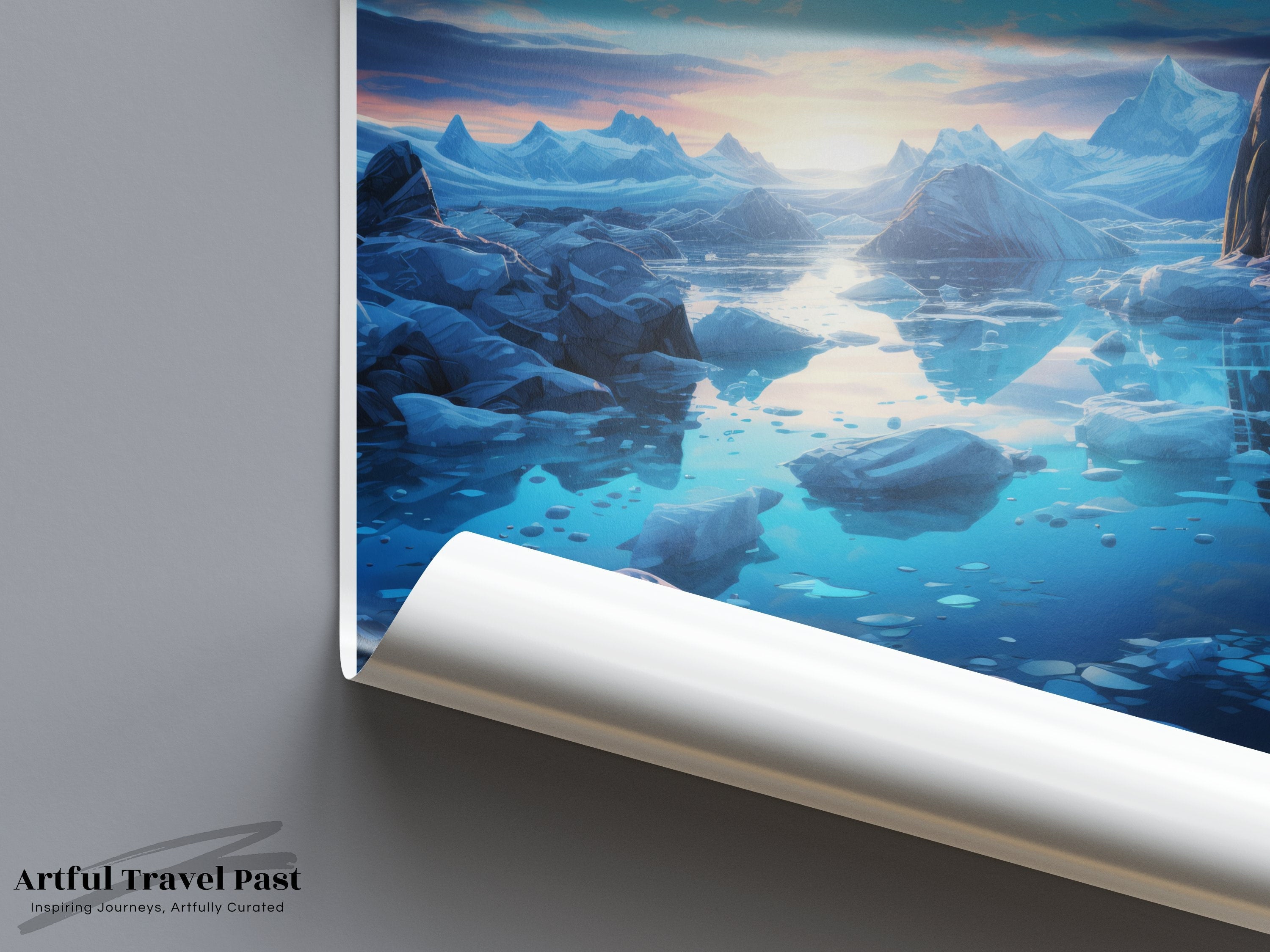 Stunning Icelandic Glacier Wall Art, Jokulsarlon Landscape Print, Icy Seascape Poster, Beautiful Nordic Scenery, Nature Artwork