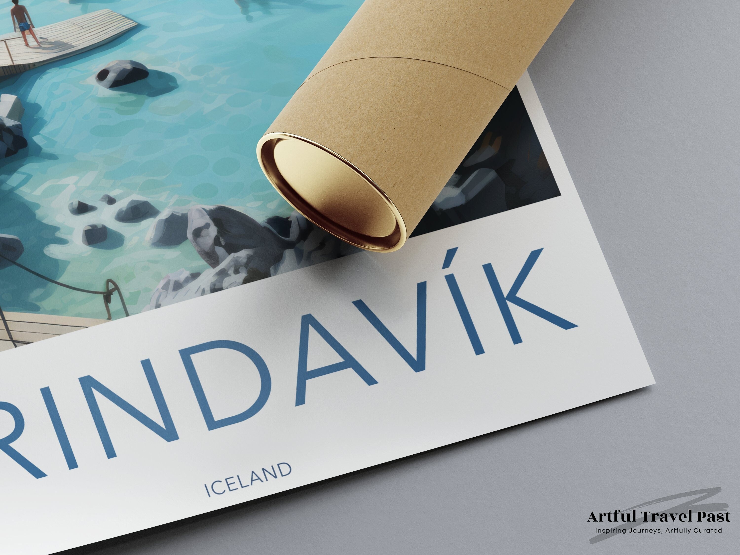 Grindavik Iceland Wall Art, Blue Lagoon Poster, Scandinavian Art Print, Nordic Decor, Gift for Travel Lovers, Minimalist Landscape Art