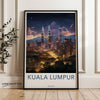 Kuala Lumpur Malaysia Skyline Art, Cityscape Print, Modern Wall Decor, Night City Art, Downtown Kuala Lumpur Artwork