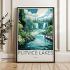 Plitvice Lakes Croatia Wall Art Print Nature Landscape Poster Scenic Illustration Waterfall View Travel Decor Gift