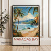 Maracas Bay Trinidad and Tobago Wall Art Print, Tropical Beach Scene Poster, Caribbean Coastline Decor, Ocean Landscape Artwork