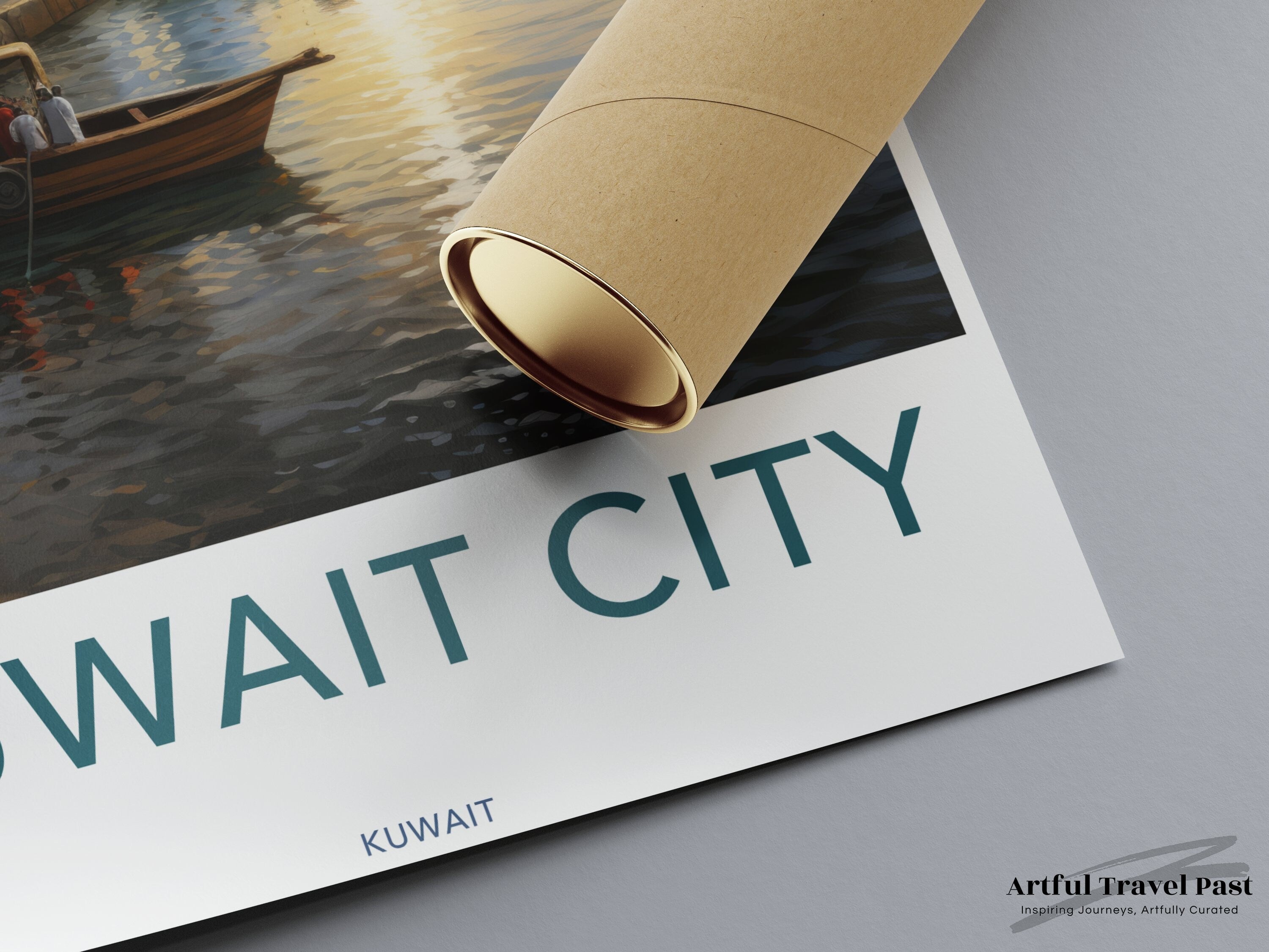 Kuwait City Wall Art, Kuwait City Skyline Print, Sunset in Kuwait Poster, Modern Cityscape Artwork, Coastal City Decor