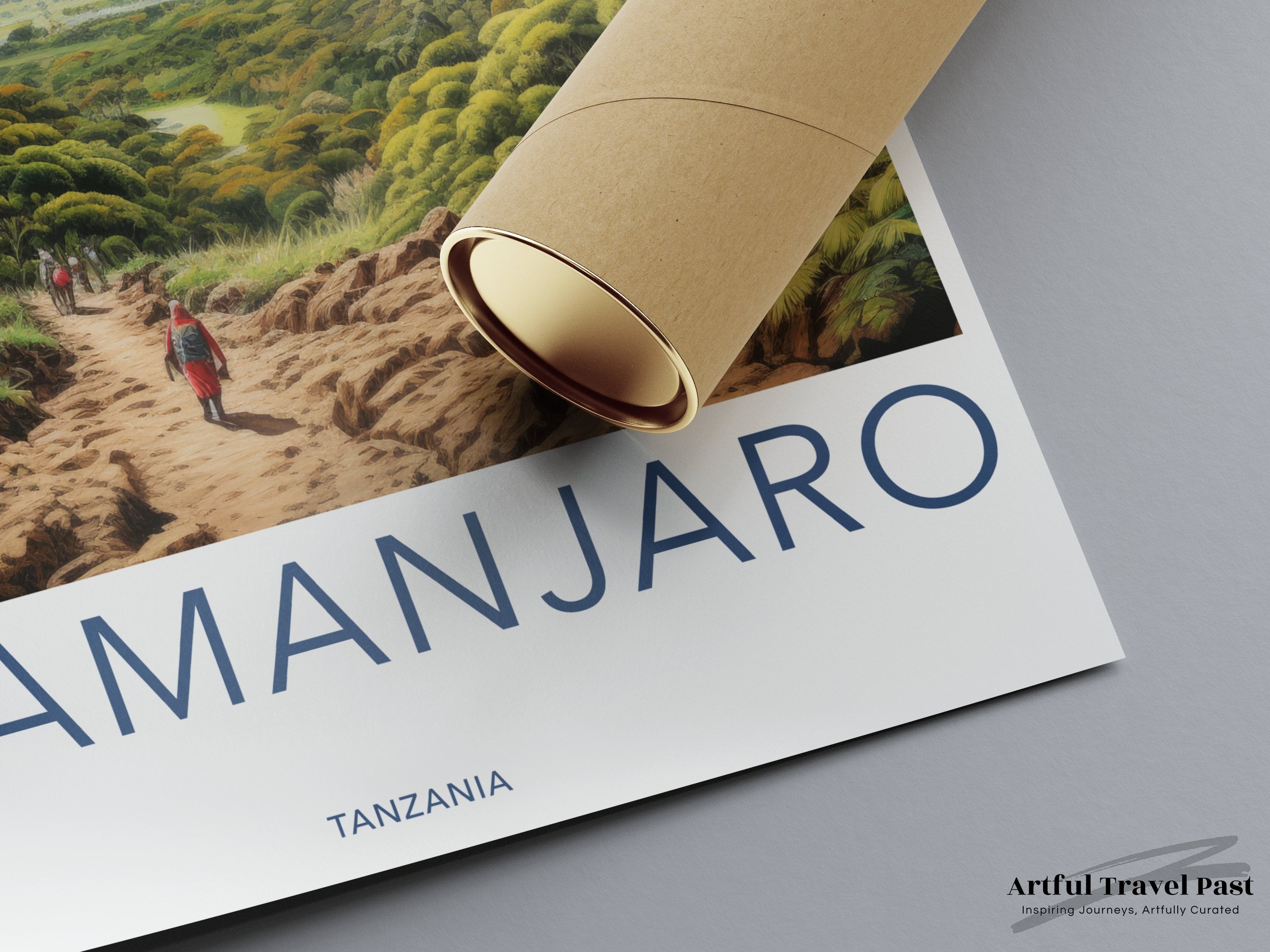 Mount Kilimanjaro Wall Art Print, Tanzania Landscape Poster, Mountain Wall Decor, Hiking Trail Art, Nature Scenery Print