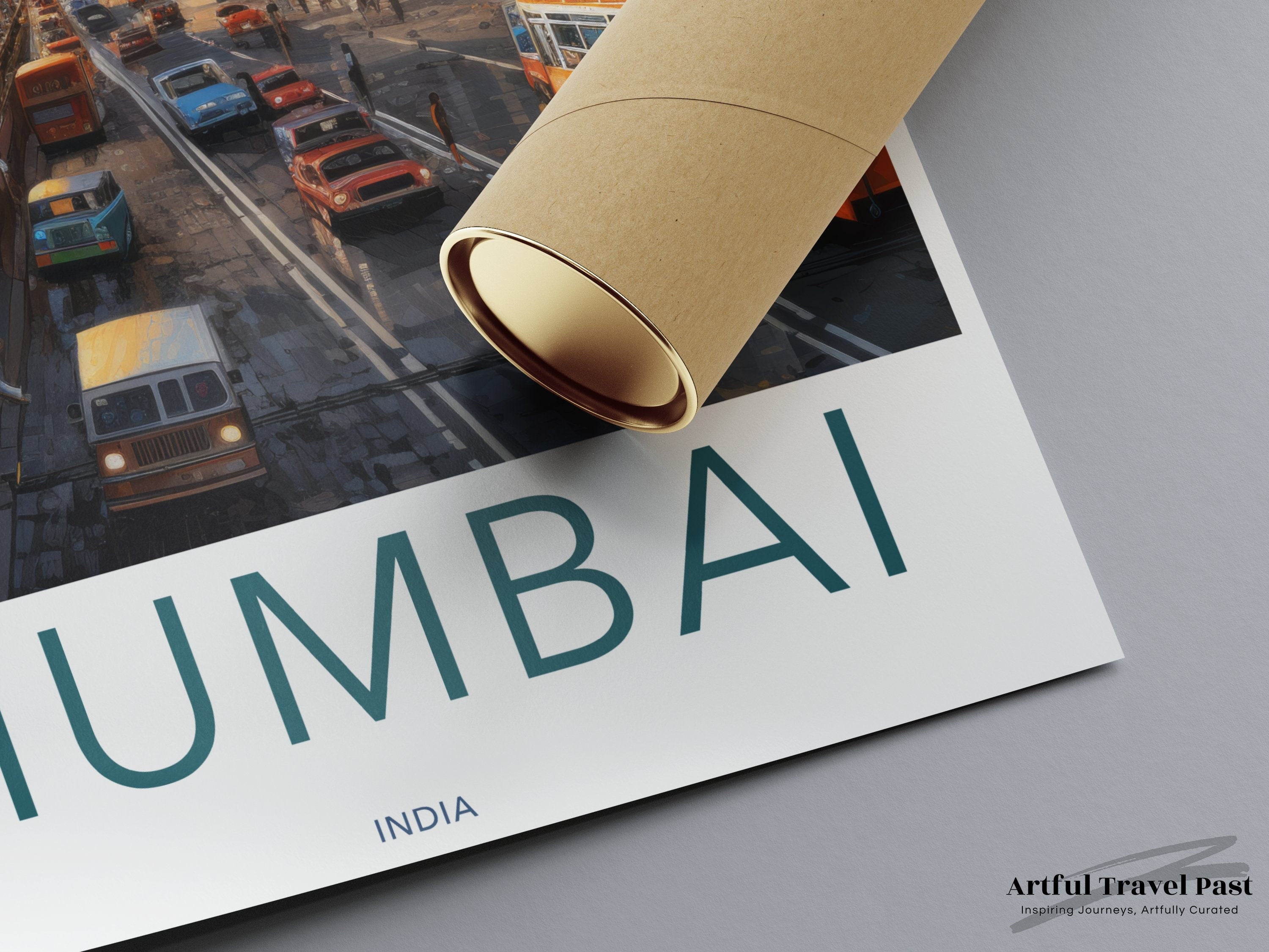 Mumbai Cityscape Wall Art Print, Sunset Urban Landscape Poster, India Street View, City Wall Decor, Travel Home Decor