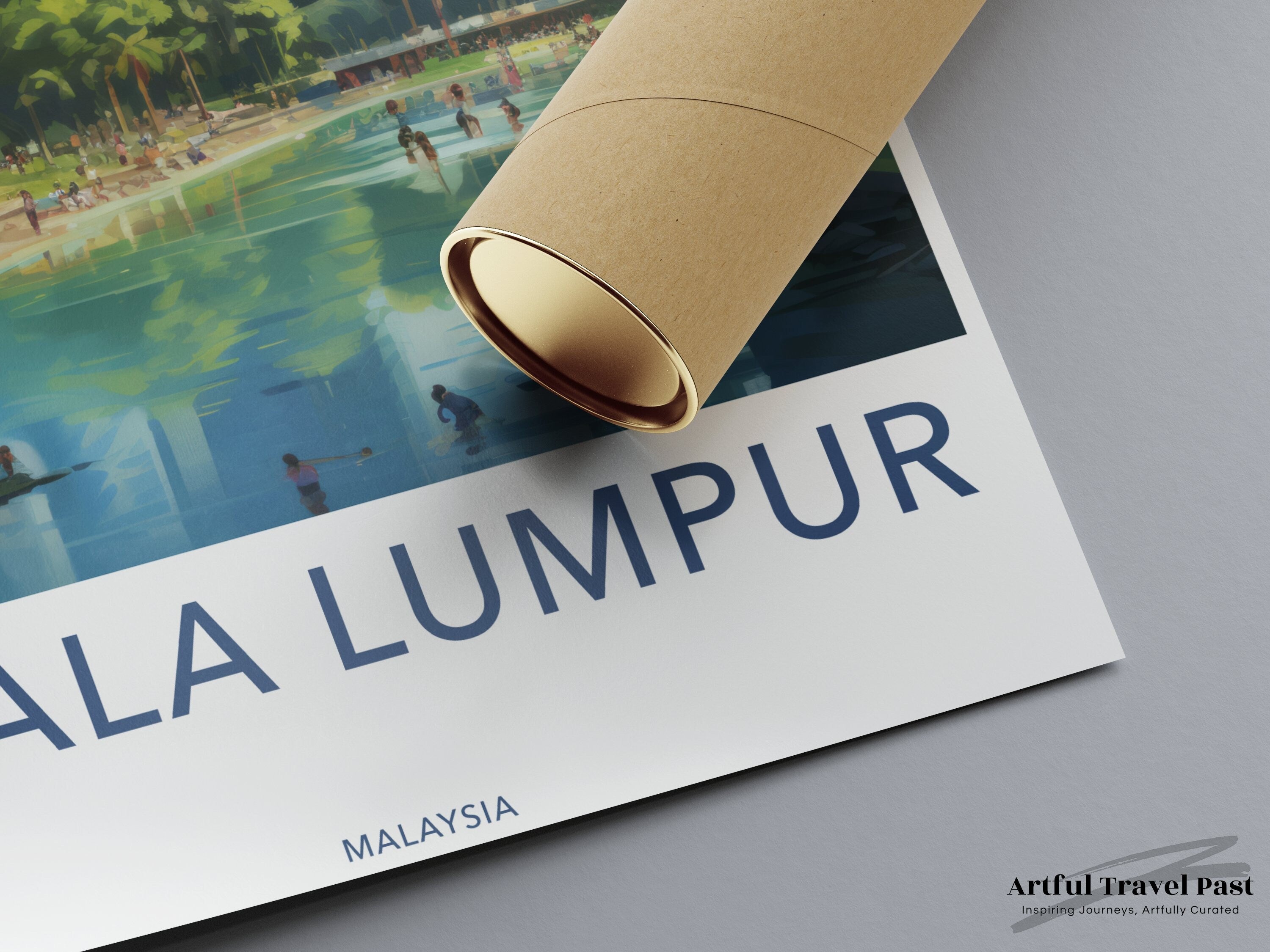 Kuala Lumpur cityscape wall art, modern city print, skyline poster, Malaysia travel souvenir, urban home decor, office artwork