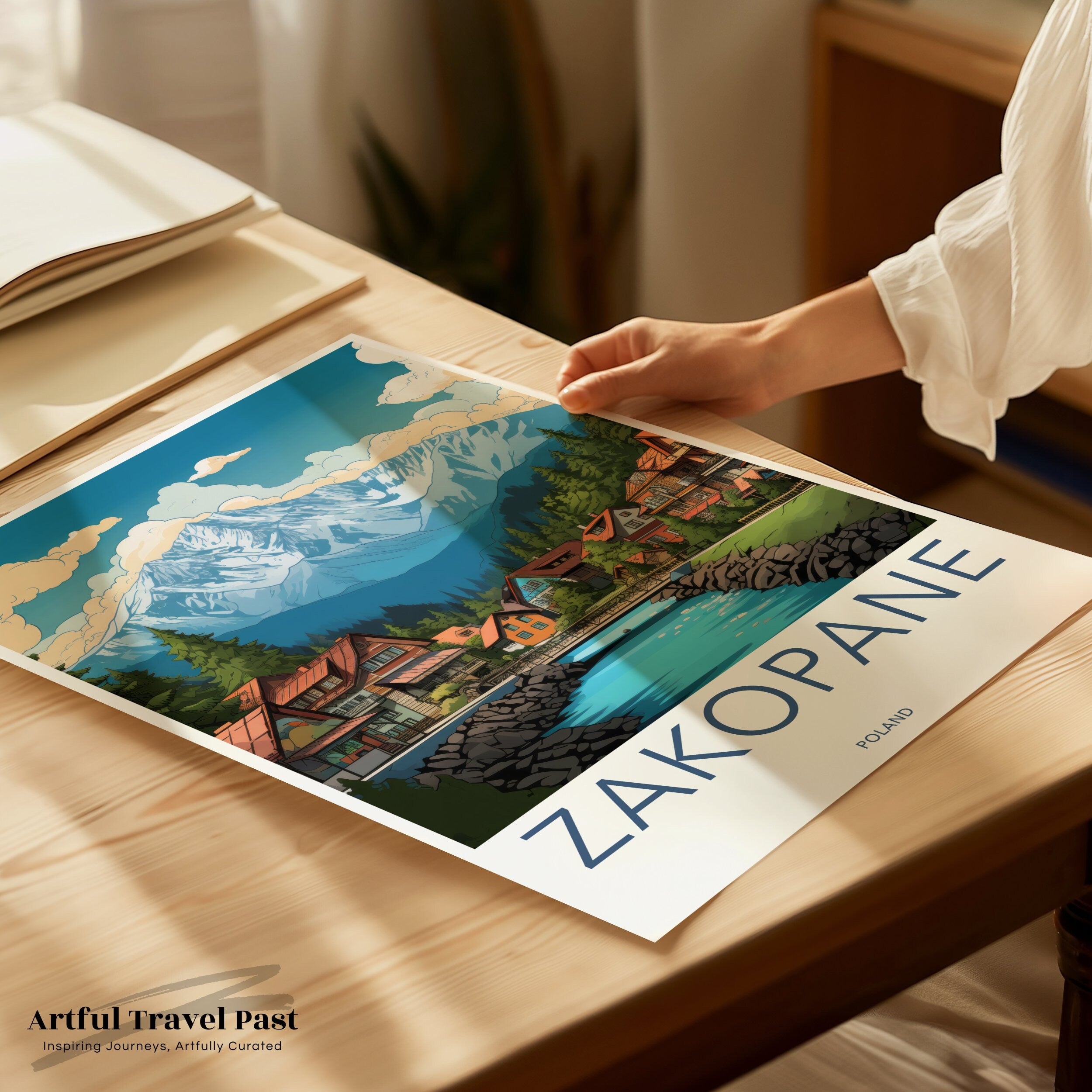 Zakopane Wall Art Print, Poland Mountain Landscape Poster, Scenic Village View, Home Decor, Travel Souvenir, Art for Living Room