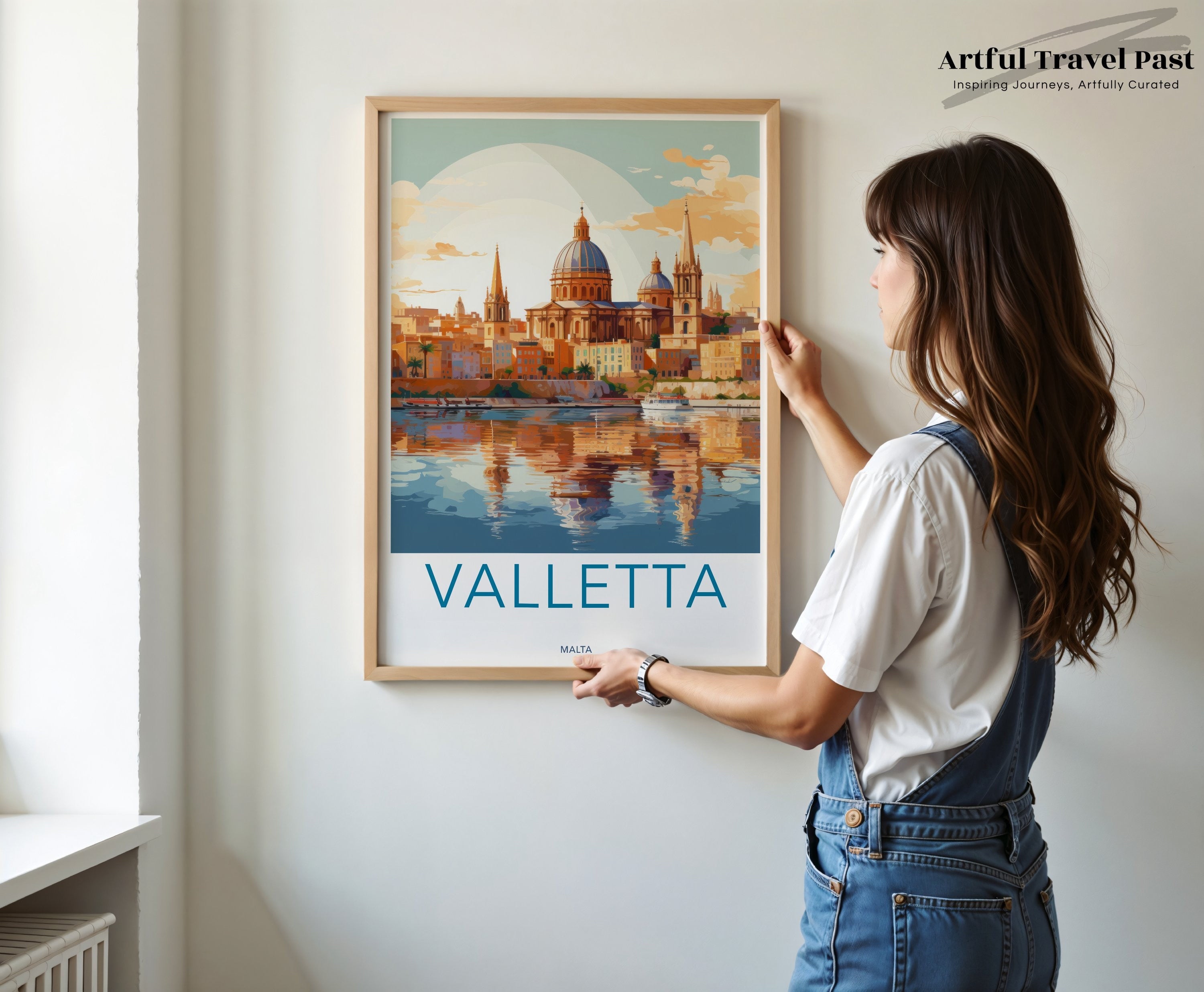 Valletta Malta Cityscape Wall Art Print, Mediterranean Architecture Decor, Travel Poster, European Landmark Art Piece