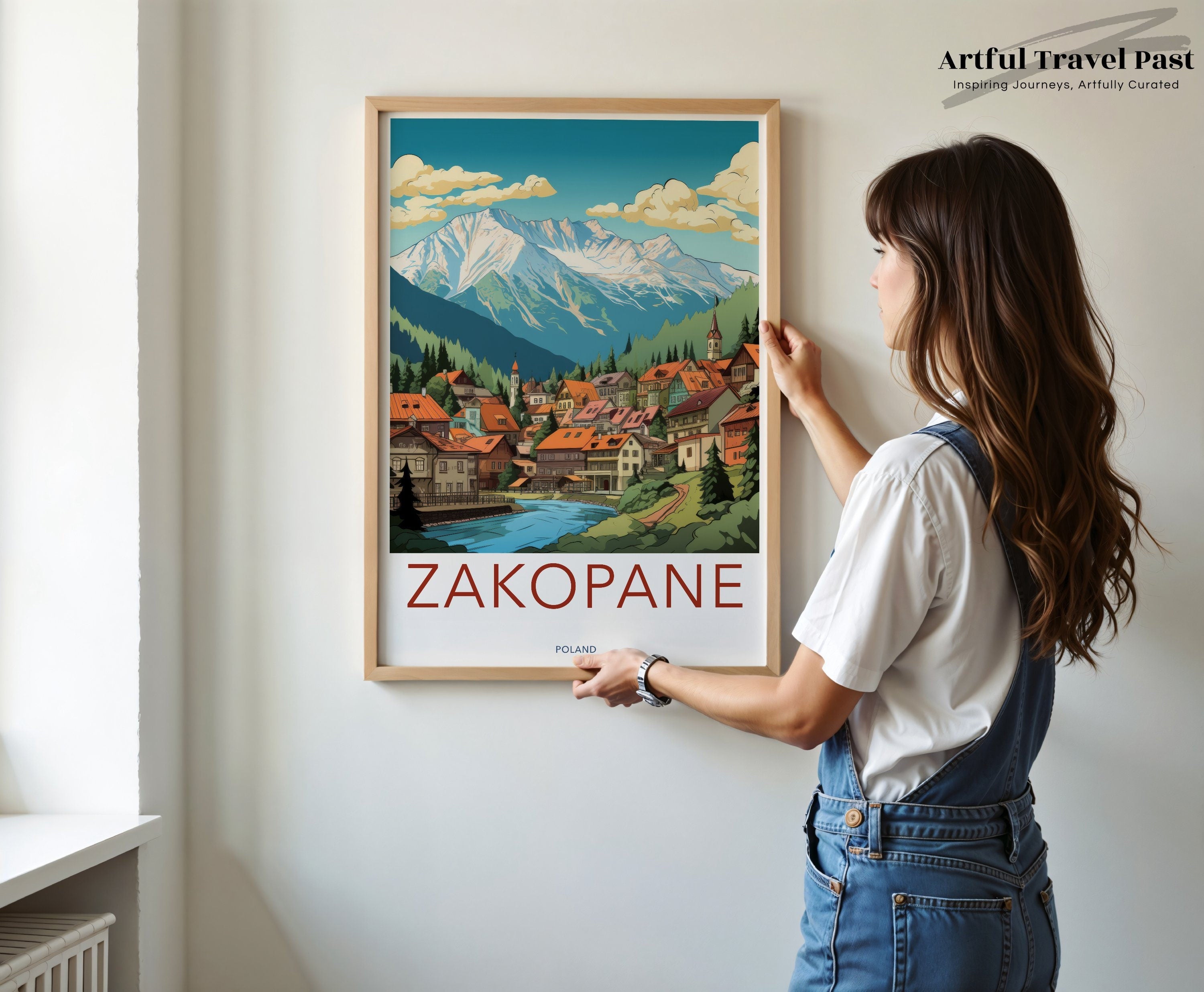 Zakopane Poland Mountain Village Scenery, Travel Poster Wall Art, Scenic Landscape Wall Decor, European Town Artwork